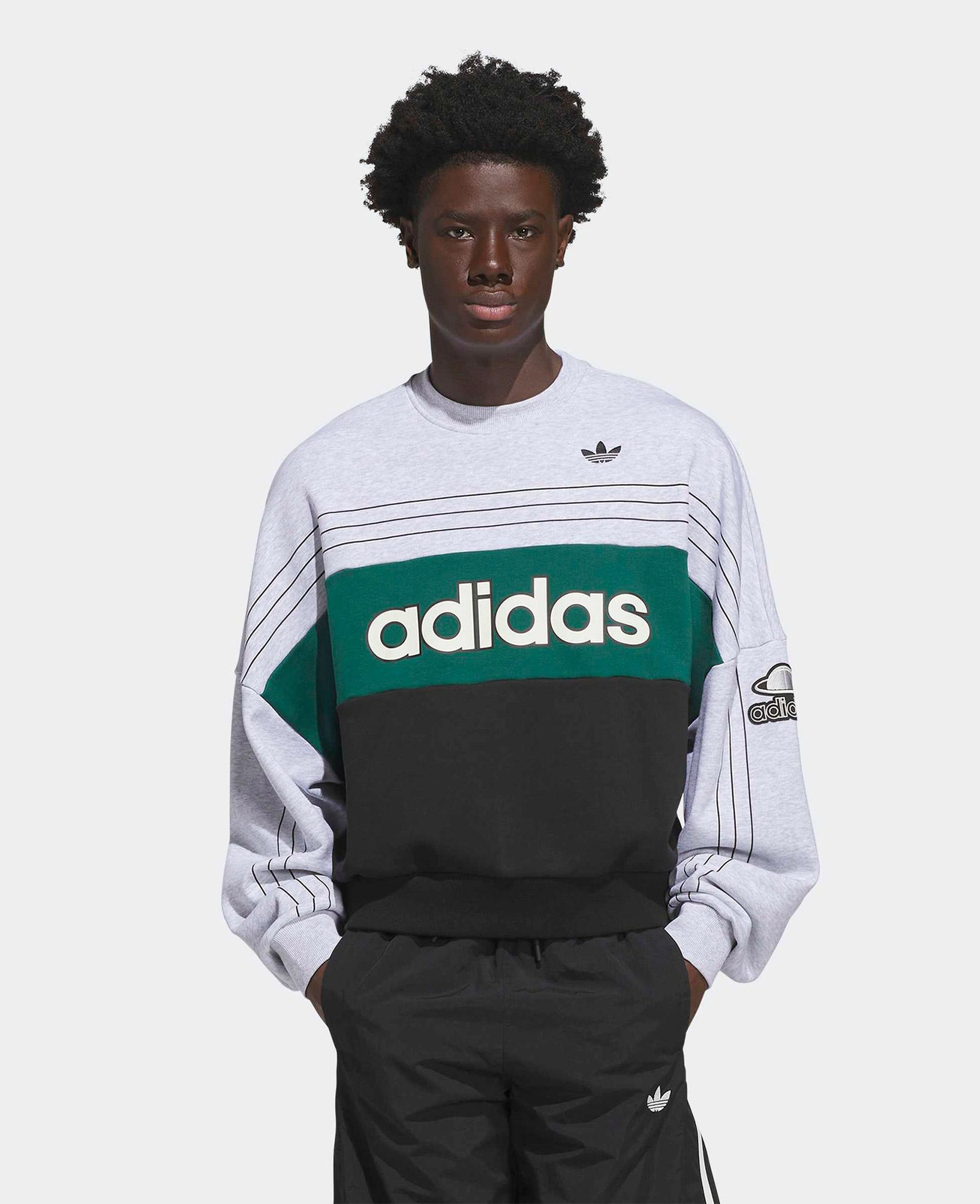 adidas Varsity Crew Unisex Gri Sweatshirt