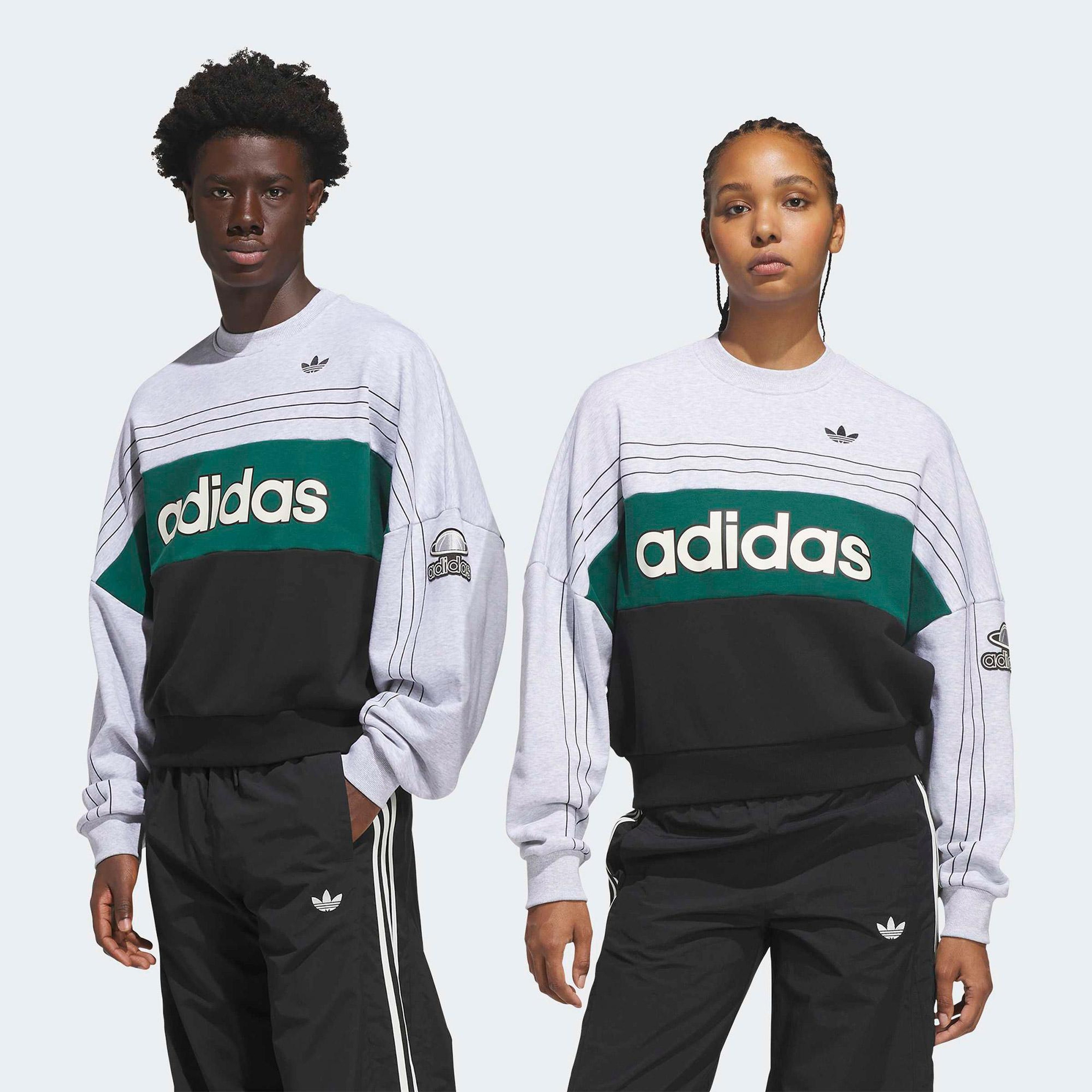 adidas Varsity Crew Unisex Gri Sweatshirt