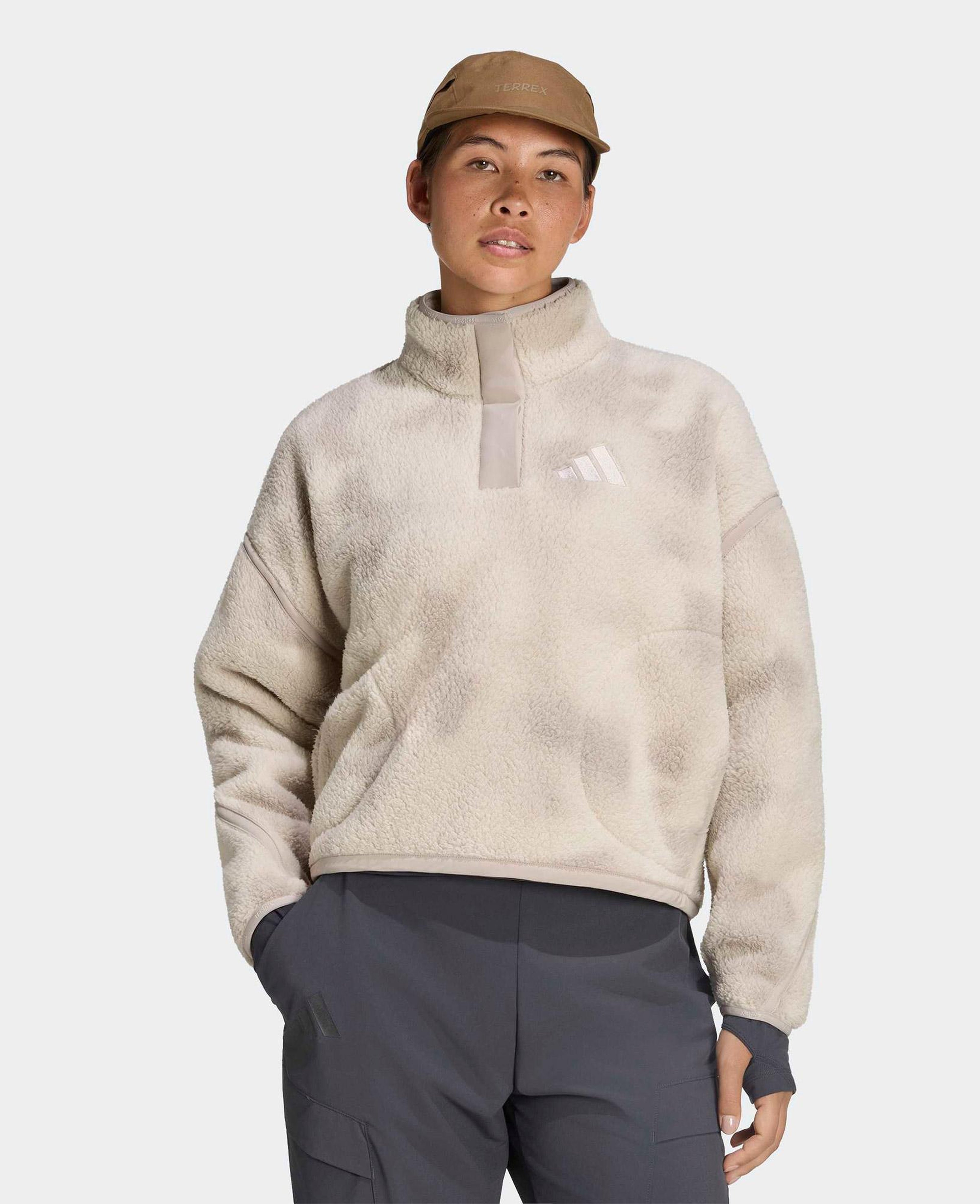 adidas Essentials AOP Kadın Bej Polar Sweatshirt