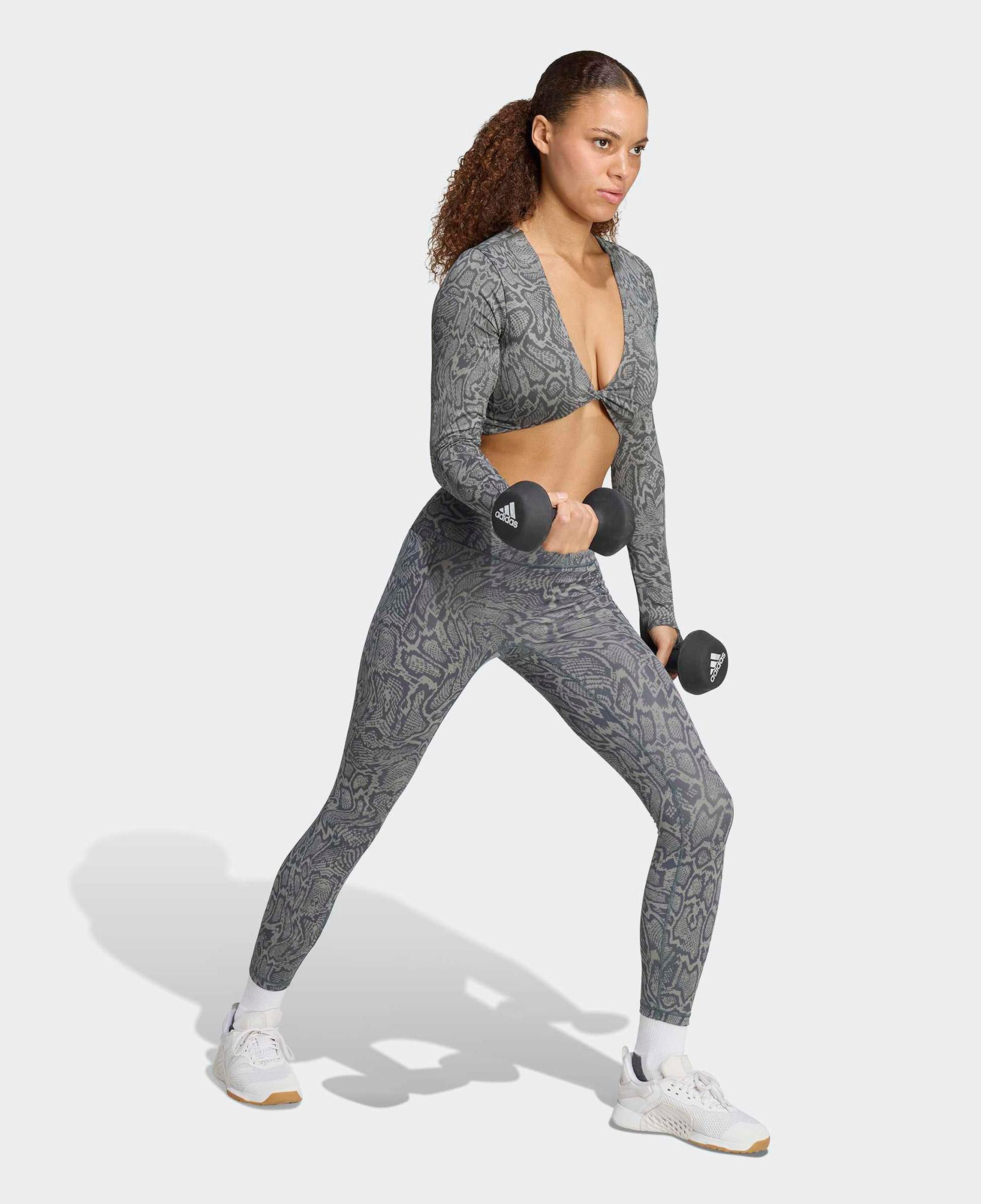 adidas PrimeLift Snake Twist Reversible Kadın Yeşil Crop