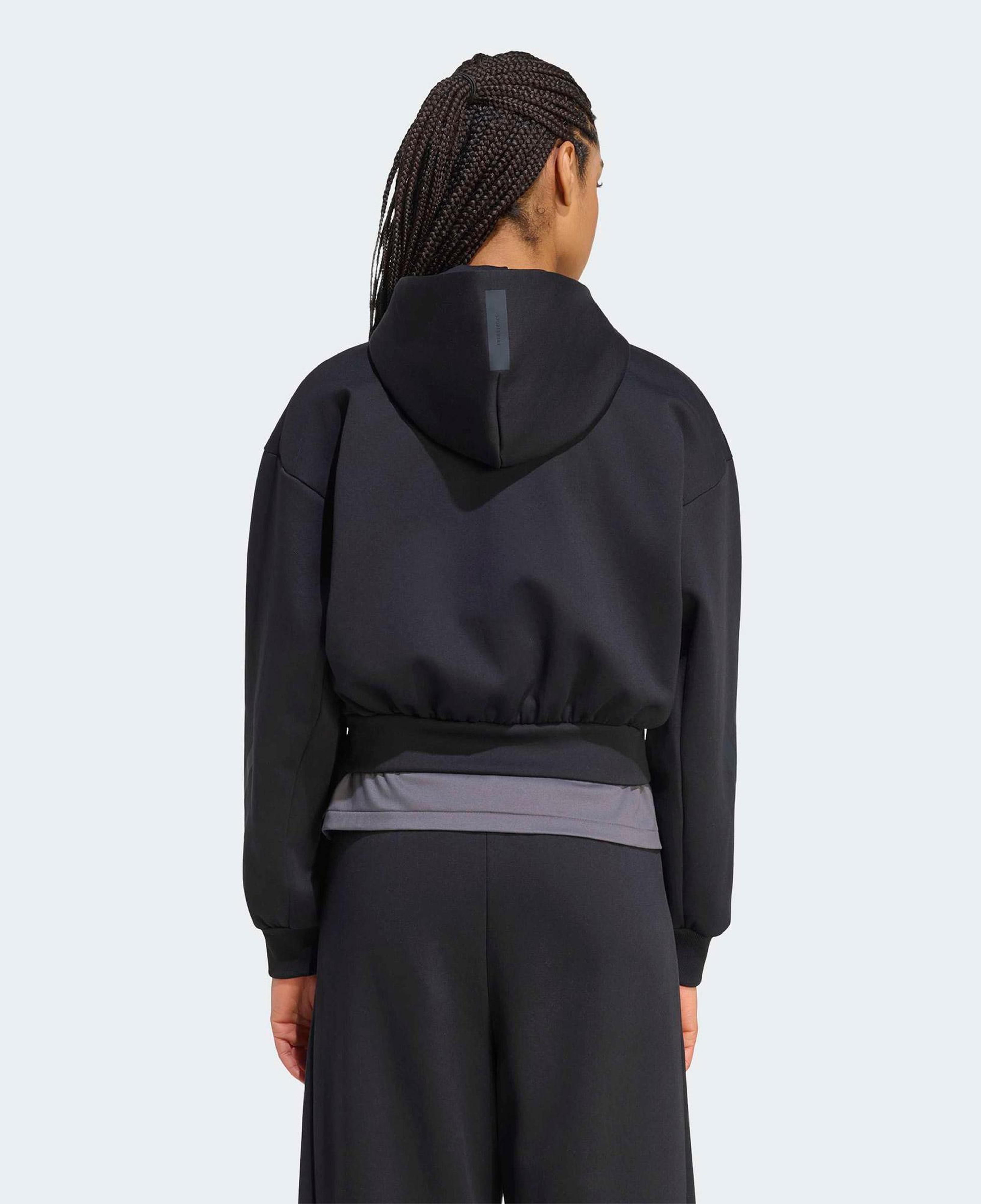 adidas Z.N.E Cropped Kadın Siyah Hoodie