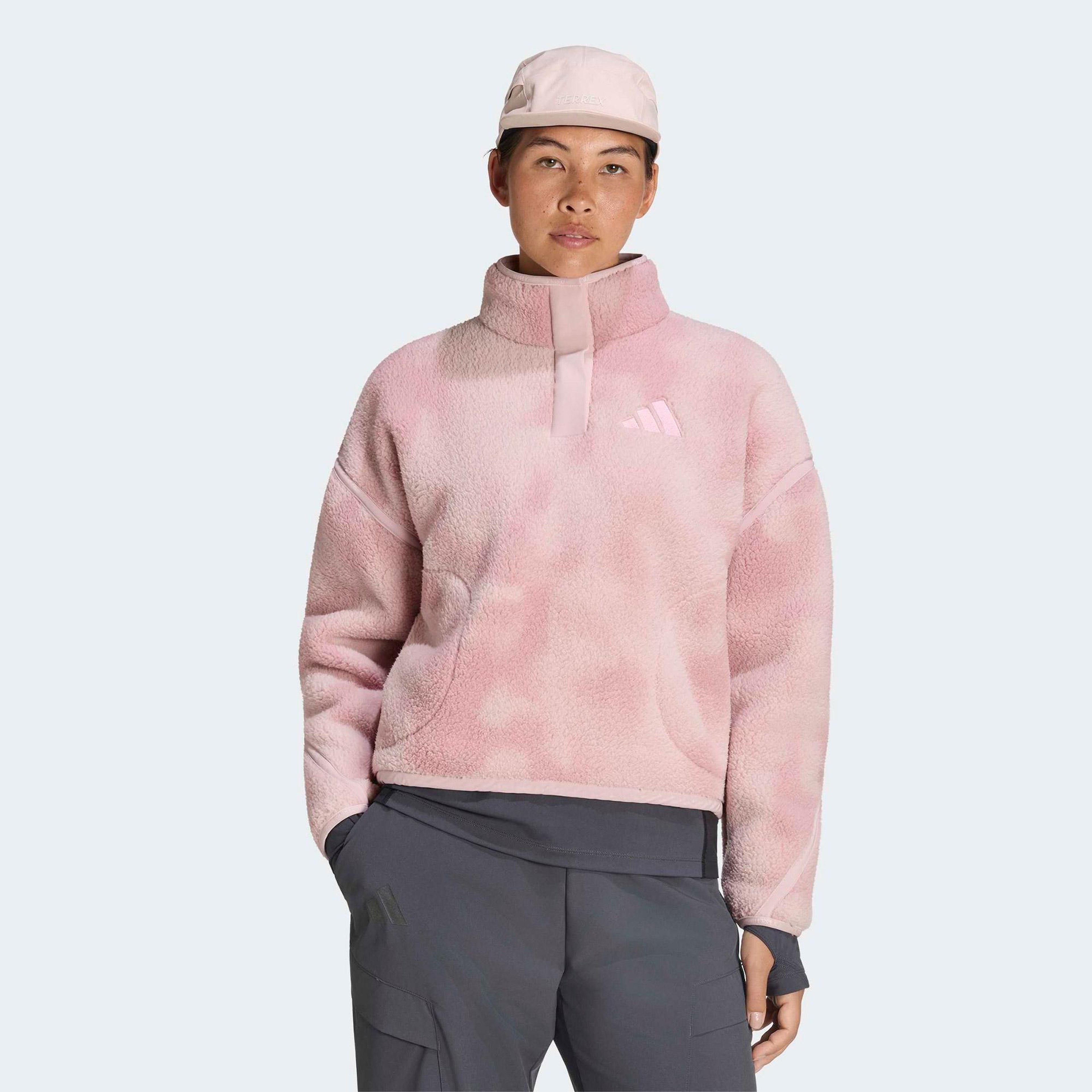 adidas Essentials AOP Kadın Mor Polar Sweatshirt