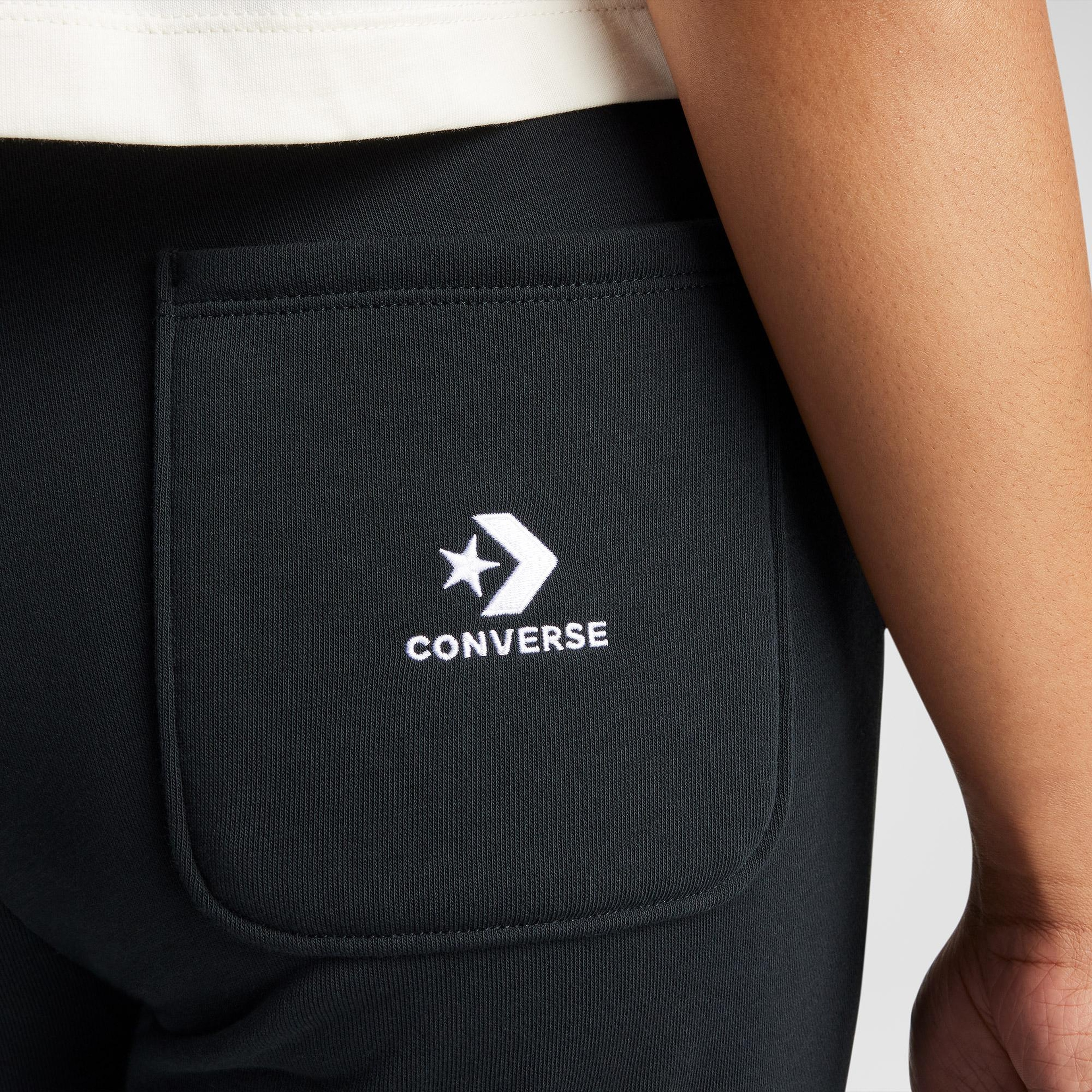 Converse Wide-Leg French Terry Kadın Siyah Eşofman Altı