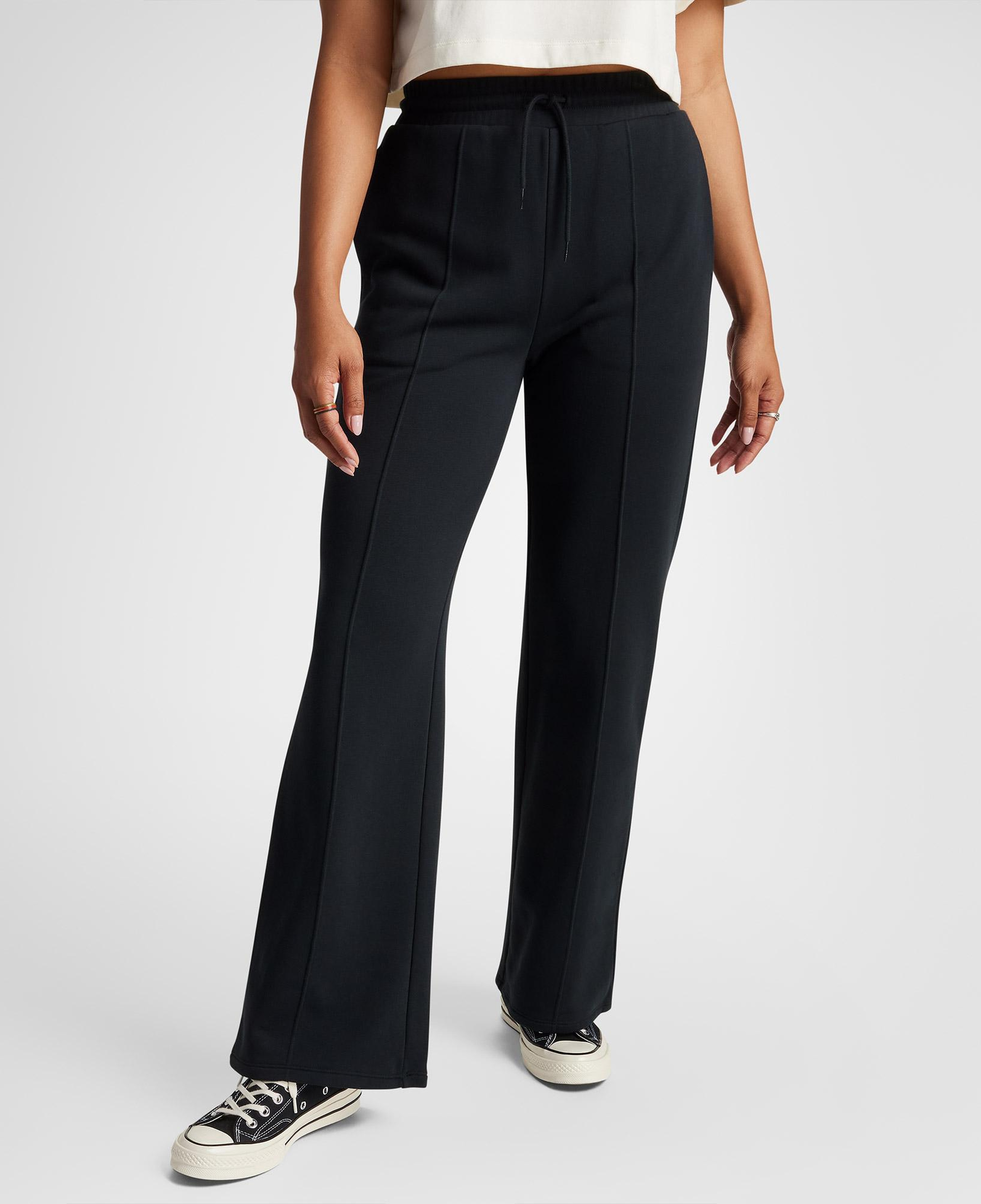 Converse Wide-Leg French Terry Kadın Siyah Eşofman Altı