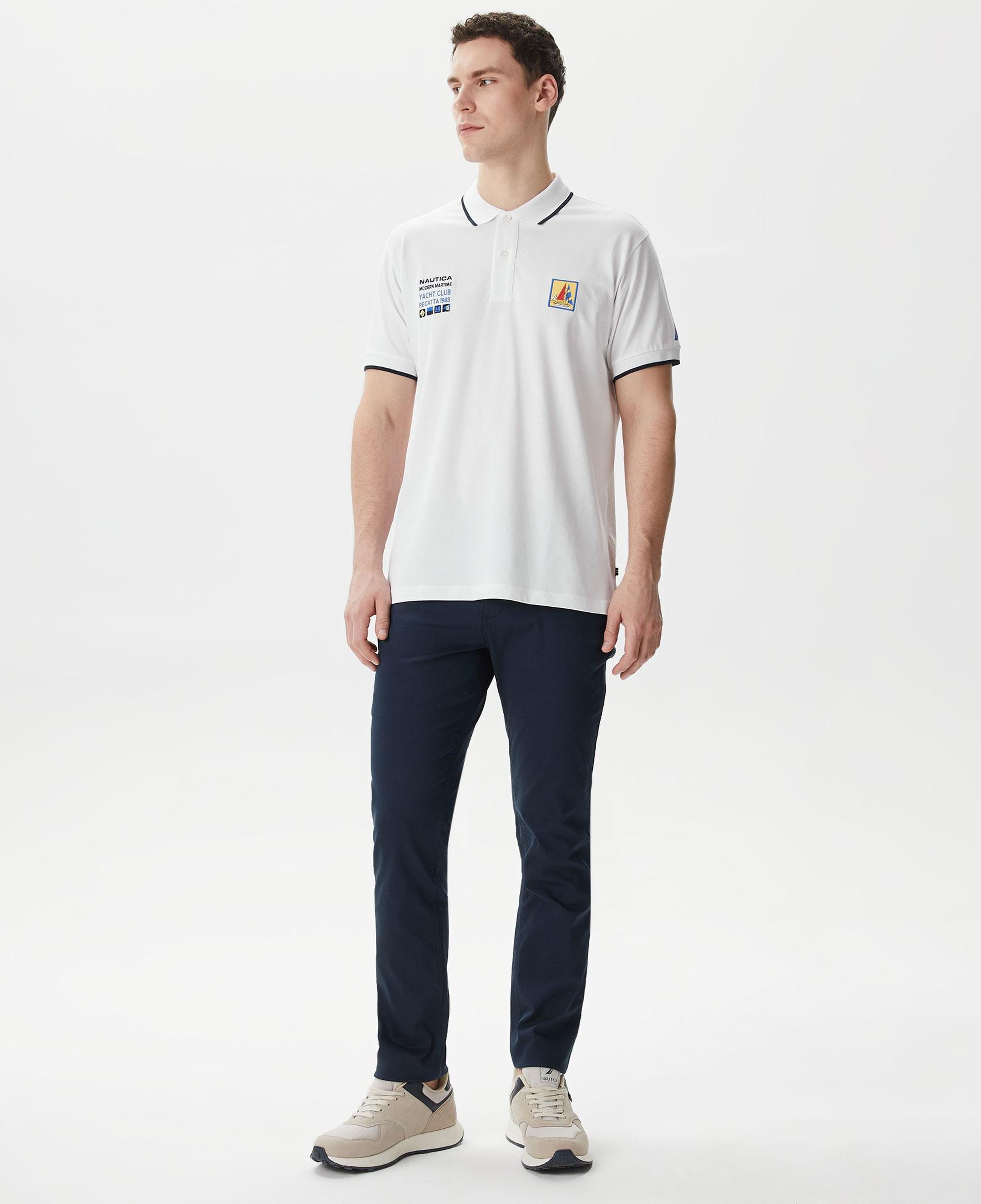 Nautica Erkek Beyaz Classic Fit Polo Yaka T-Shirt
