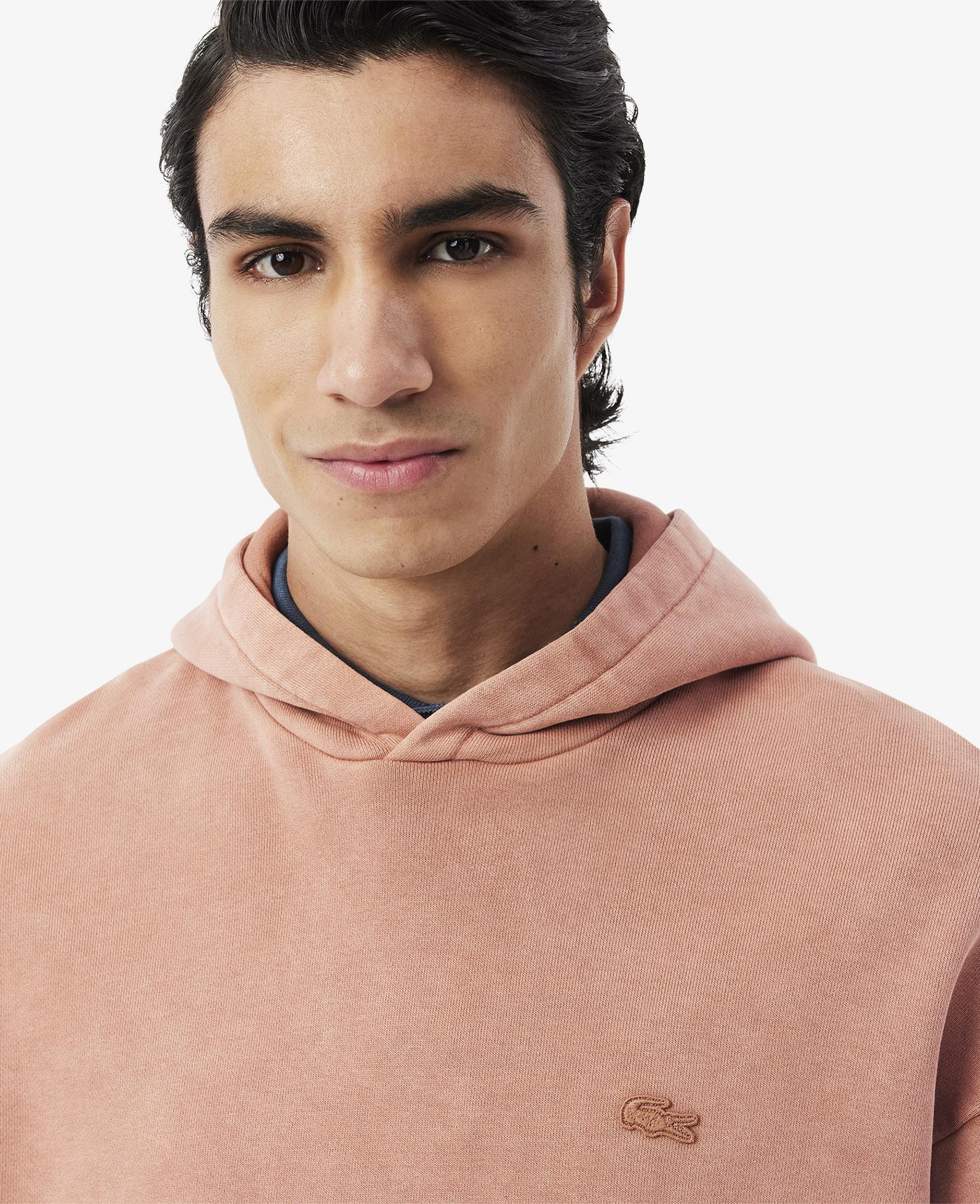 Erkek Loose Fit Kapüşonlu Kahverengi Sweatshirt