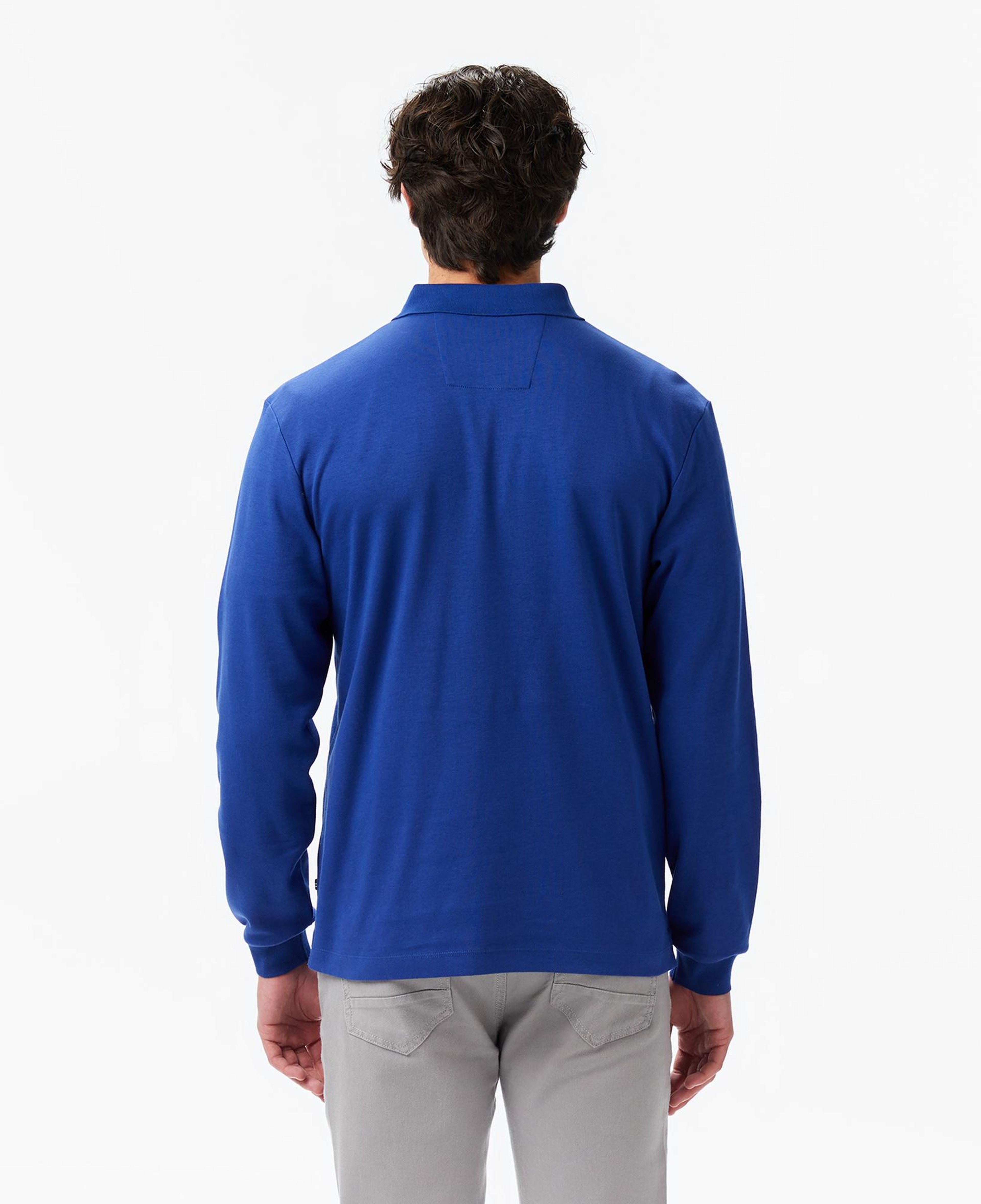 Nautica Erkek Mavi Classic Fit Uzun Kollu Polo Yaka T-Shirt