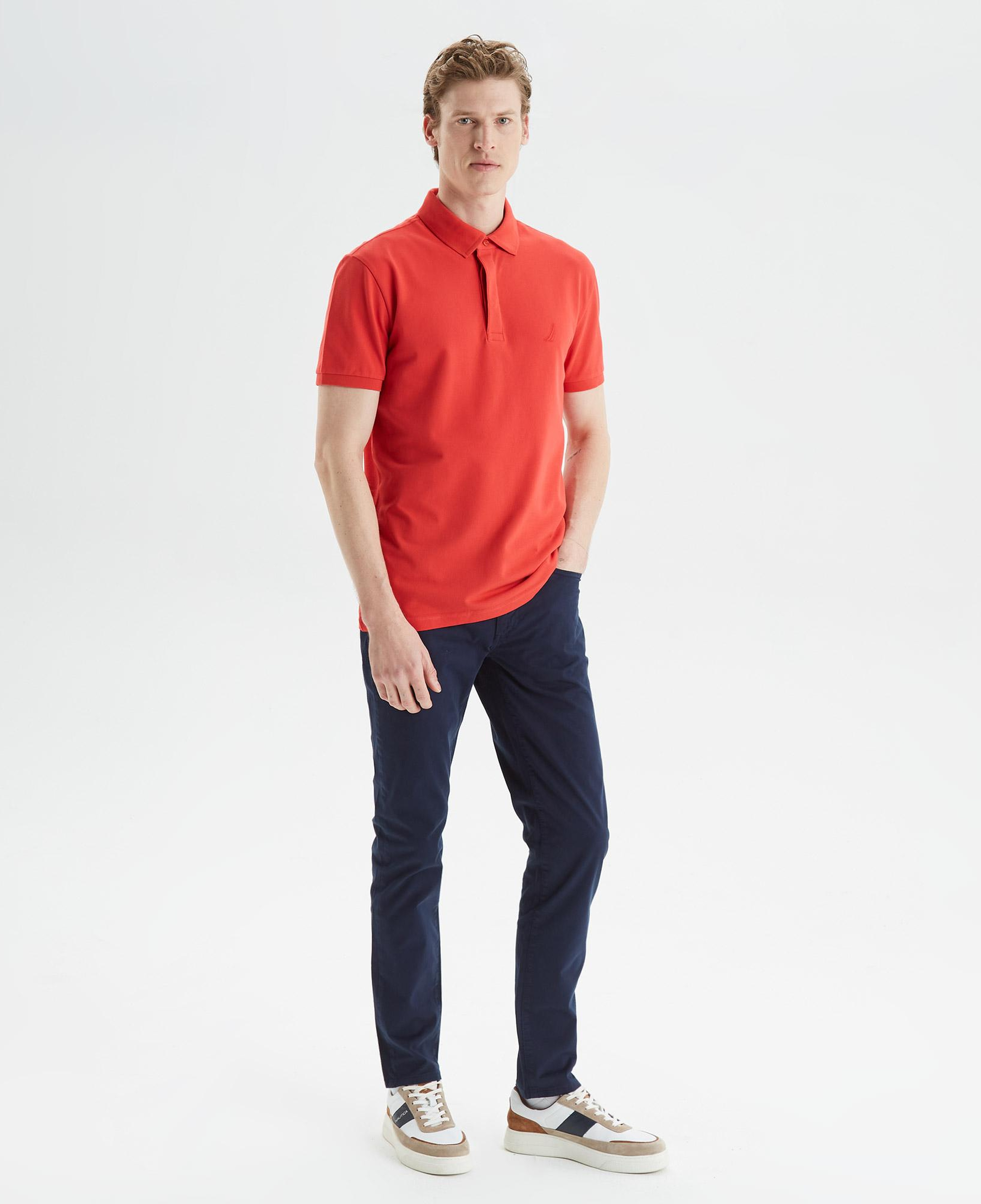 Nautica Erkek Kırmızı Slim Fit Kısa Kollu Polo Yaka T-Shirt