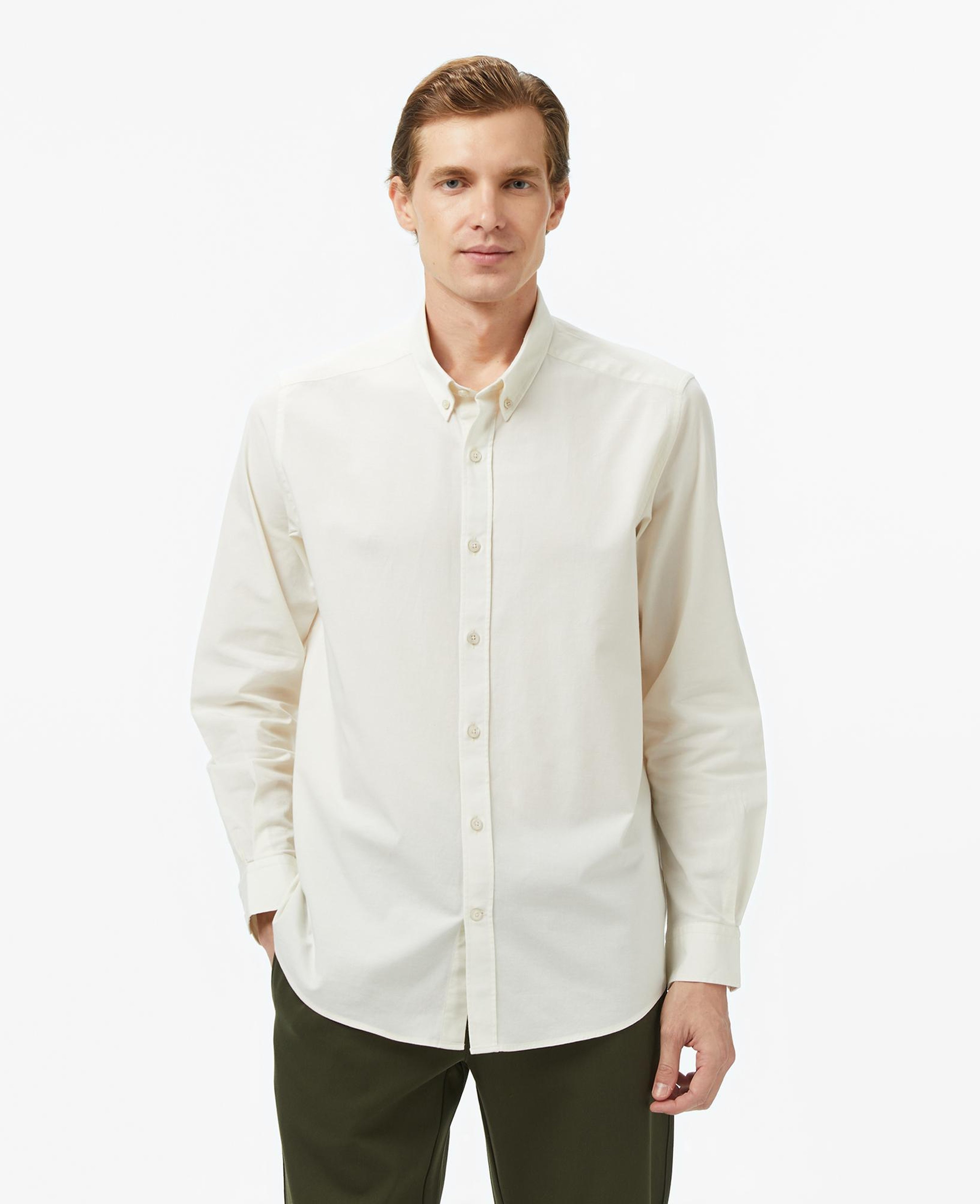 Nautica Erkek Krem Classic Fit Gömlek