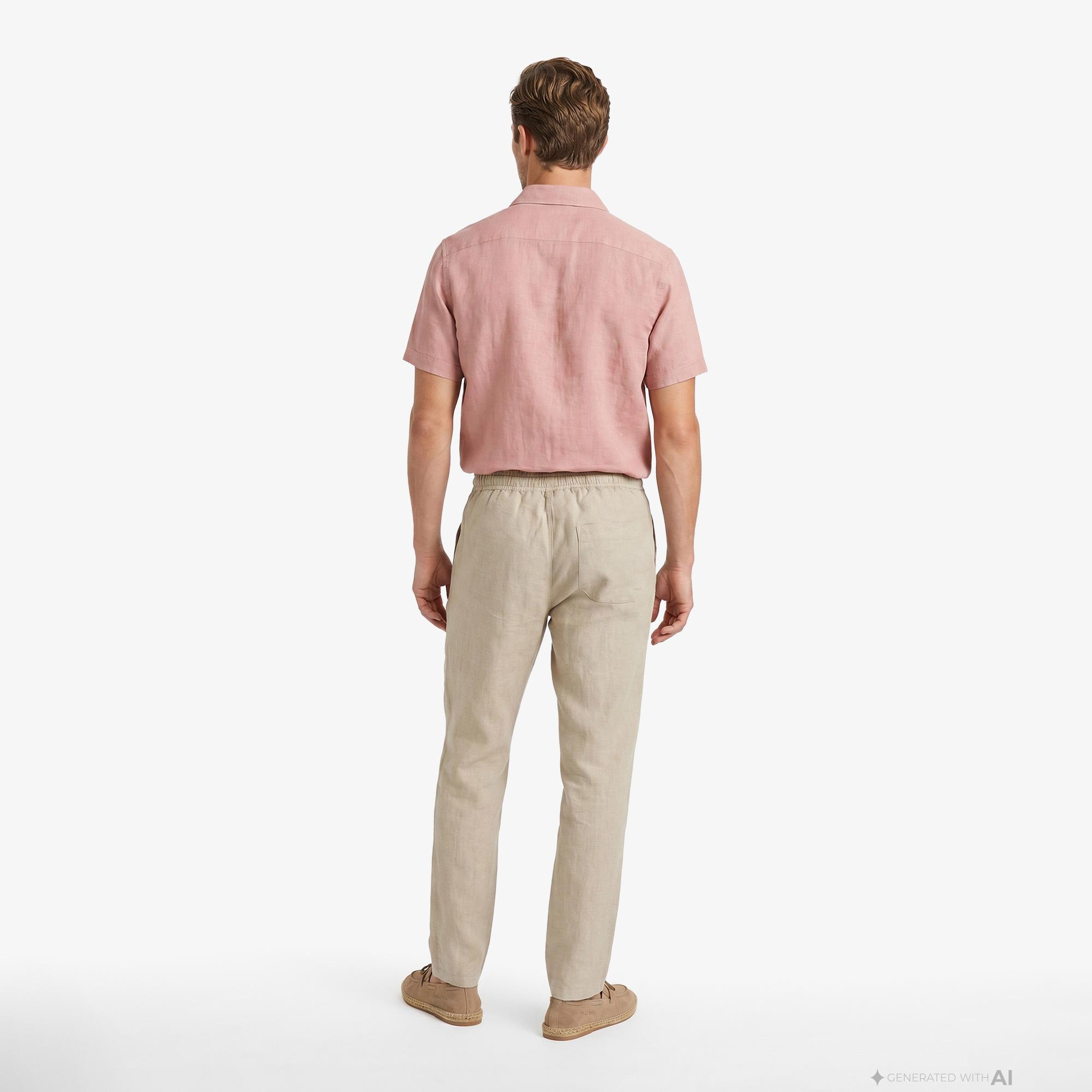 Nautica Erkek Bej Jogger Keten Pantolon