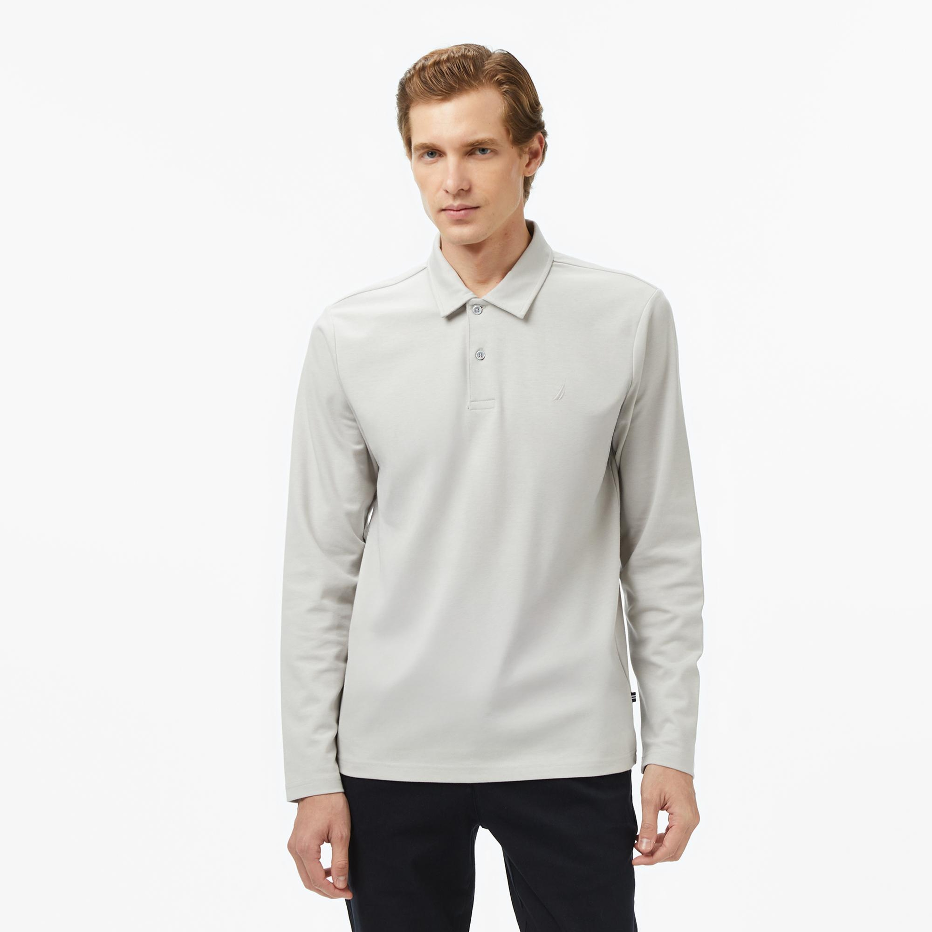 Nautica Erkek Gri Classic Fit Uzun Kollu Polo Yaka T-Shirt