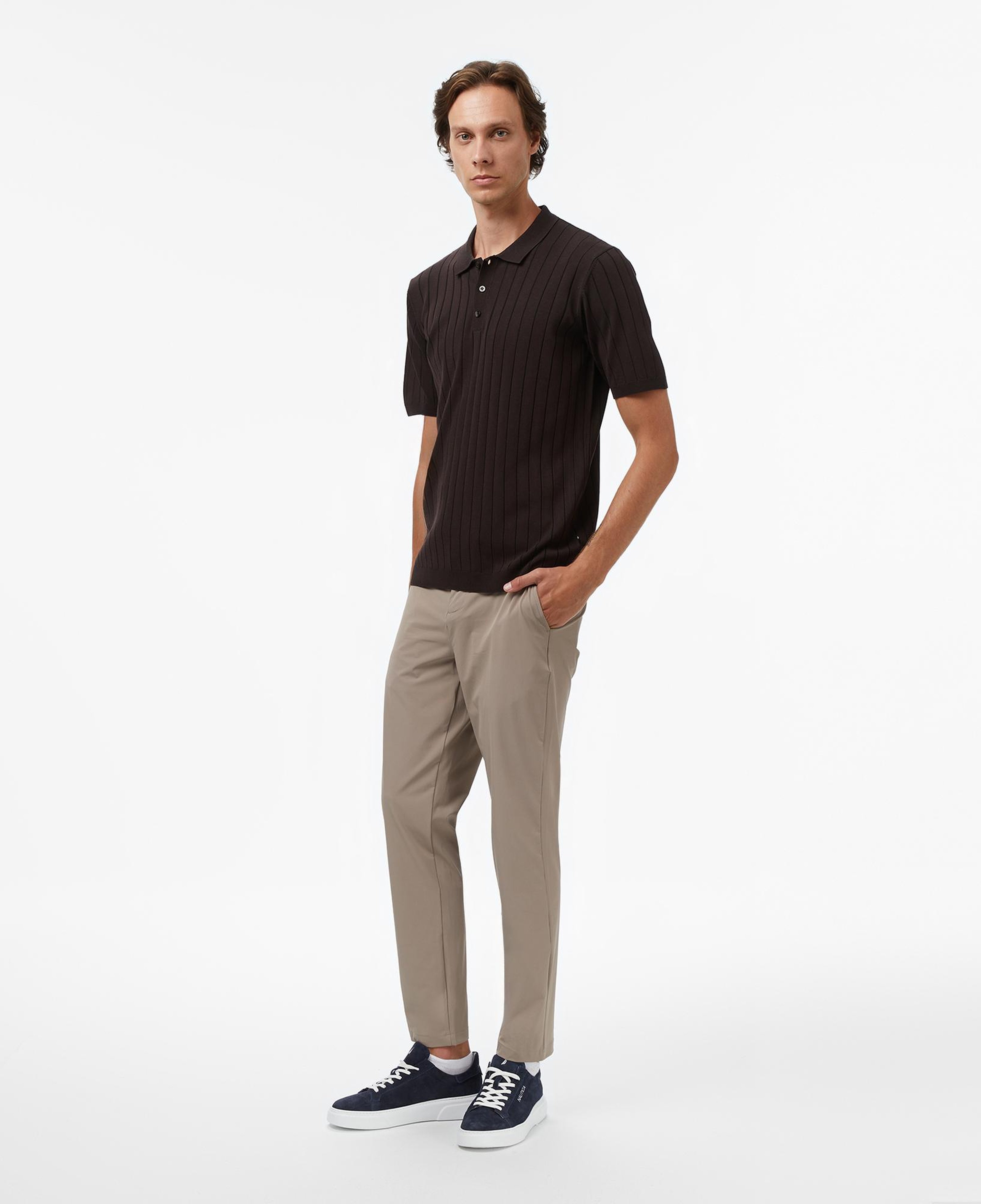 Nautica Erkek Kahverengi Classic Fit Kısa Kollu Triko
