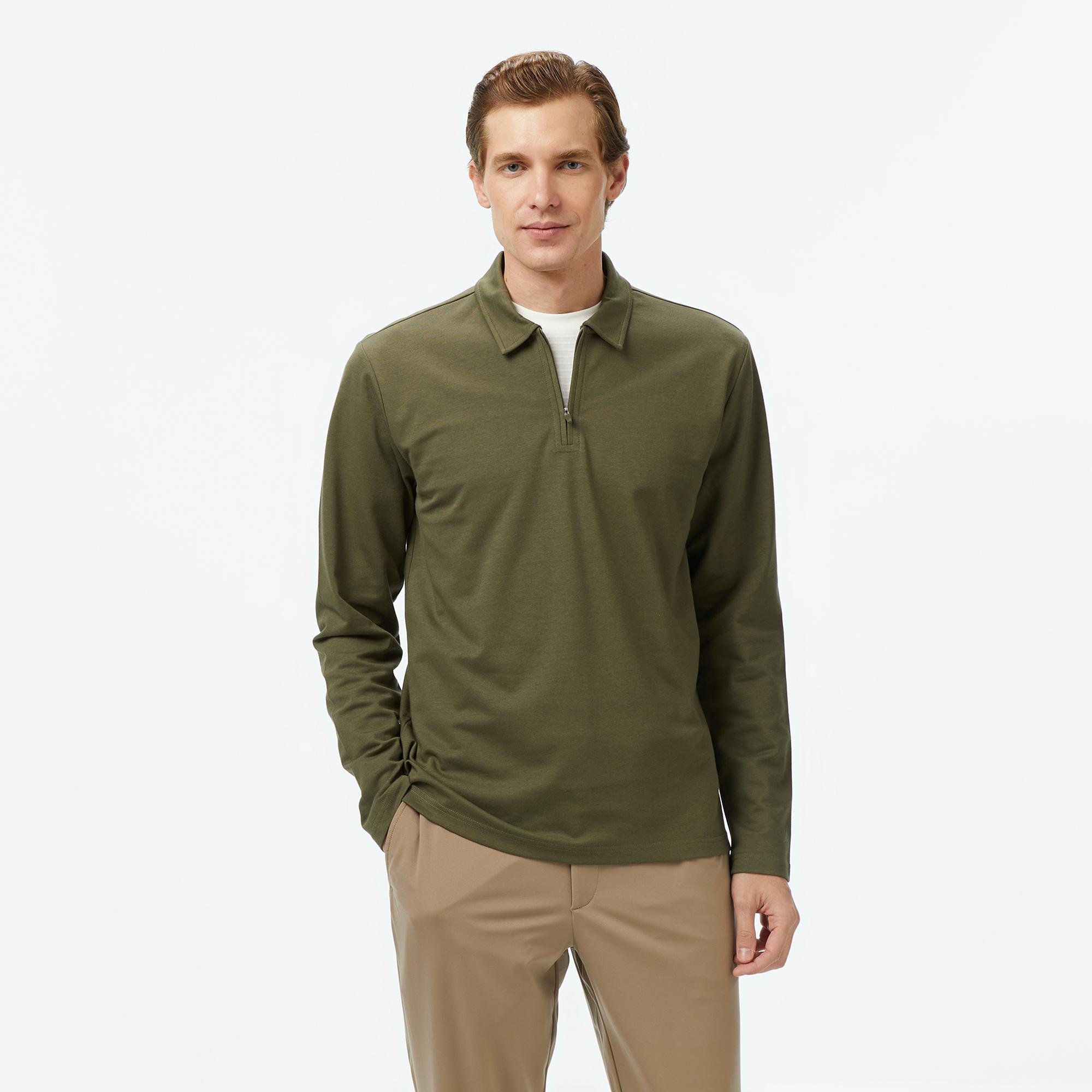 Nautica Erkek Yeşil Classic Fit Uzun Kollu Polo