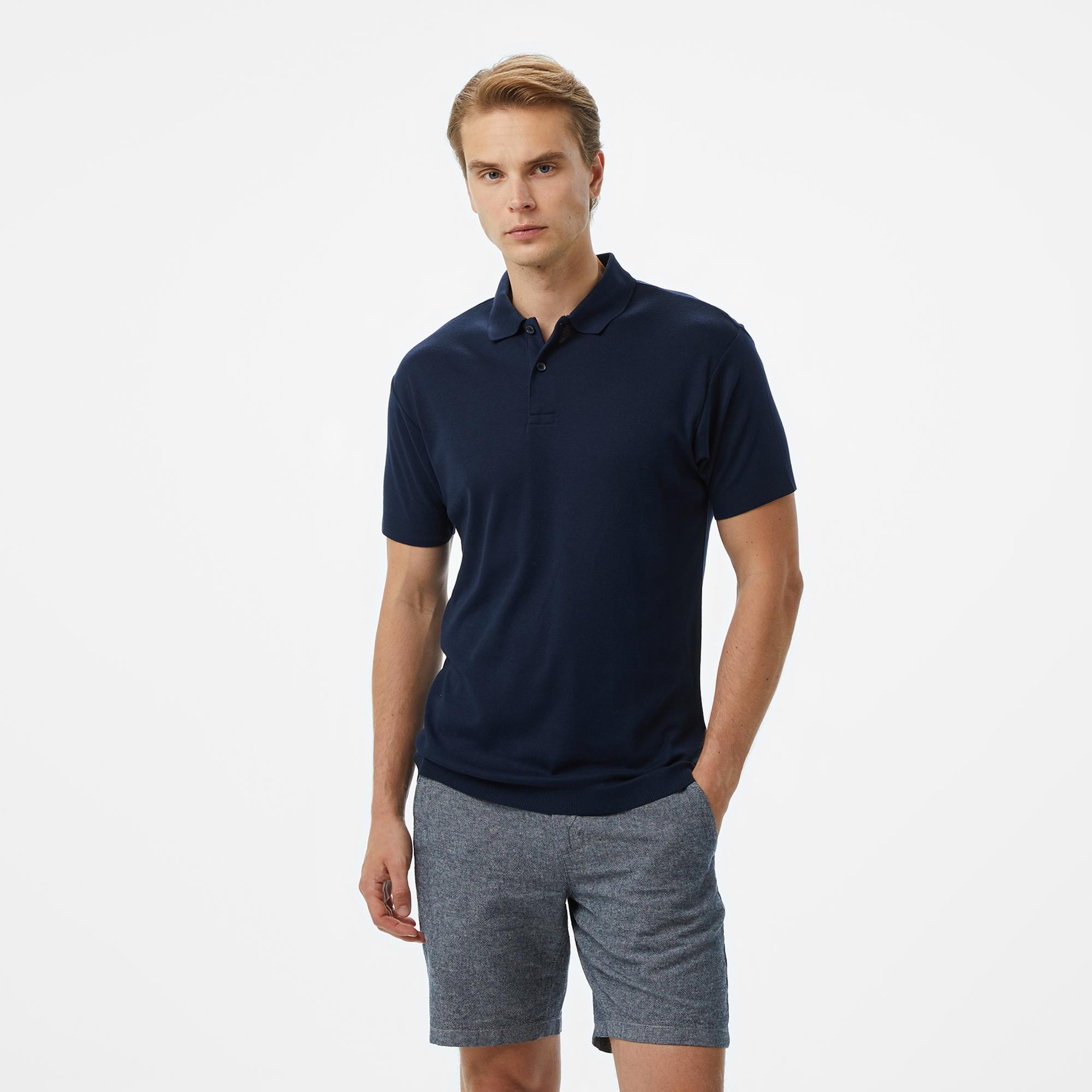 Nautica Erkek Lacivert Classic Fit Modal Karışımlı Polo