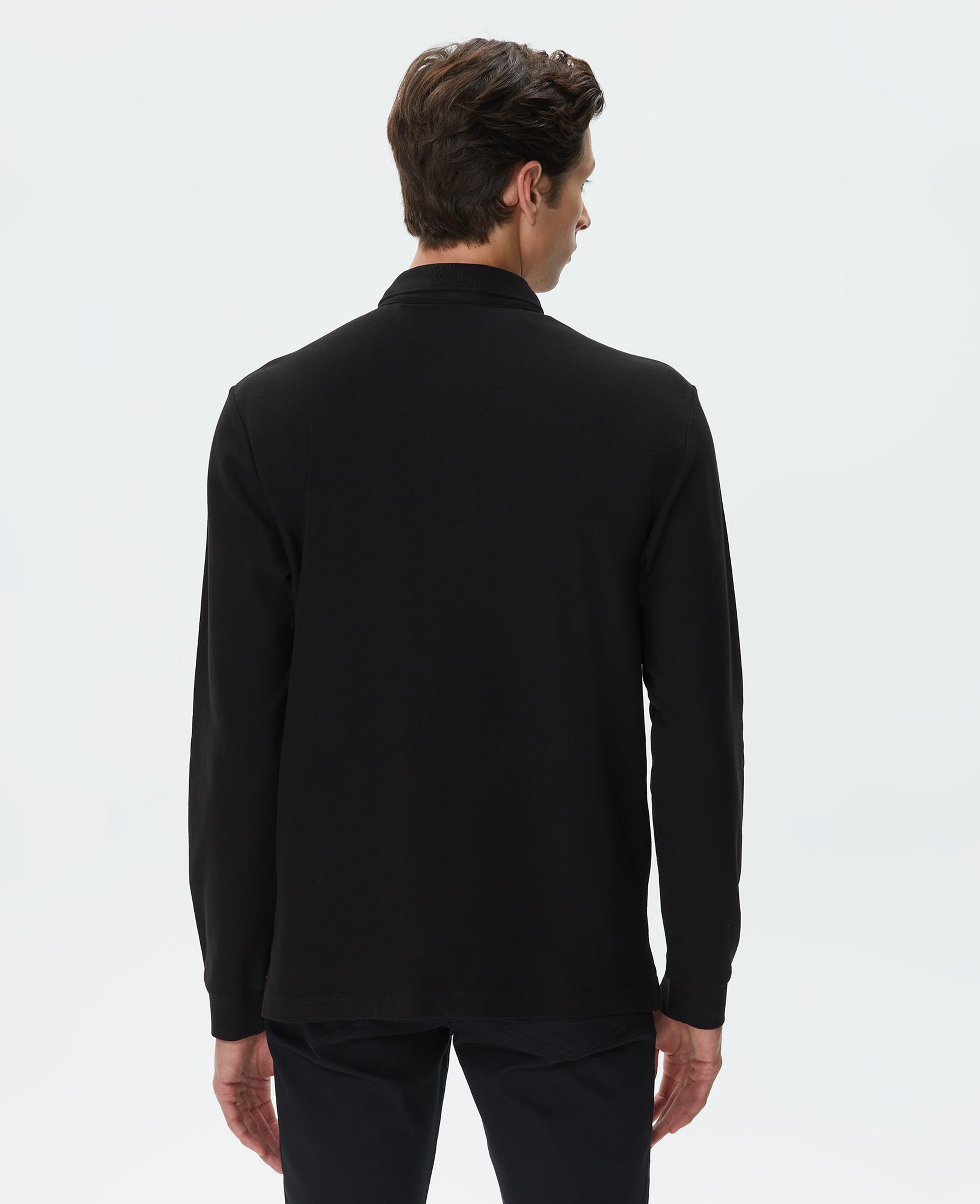 Nautica Erkek Siyah Classic Fit Uzun Kollu Polo Yaka T-Shirt