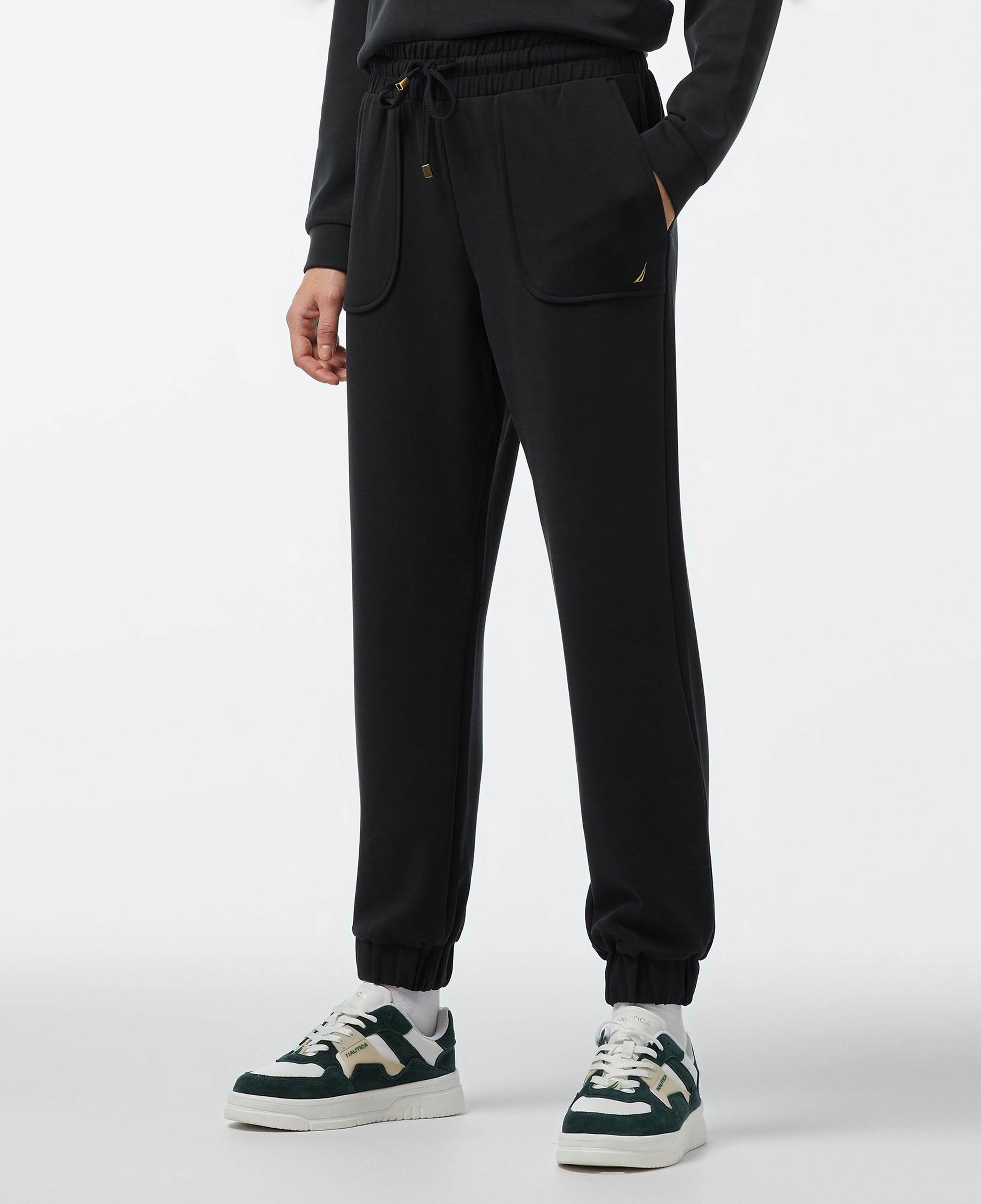 Nautica Kadın Siyah Regular Fit Modal Karışımlı Eşofman Altı