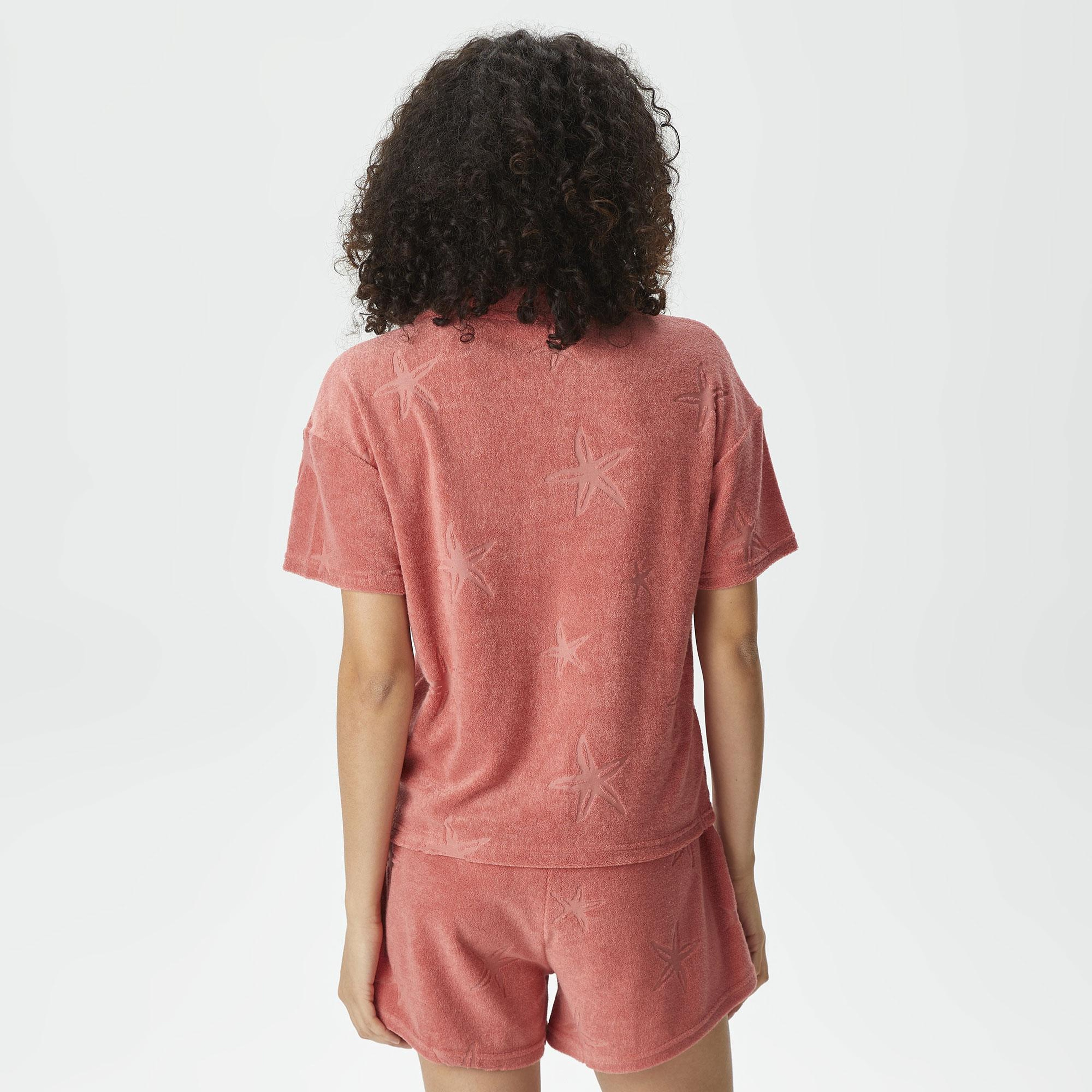 Nautica Kadın Kiremit Relaxed Fit Polo Yaka T-Shirt