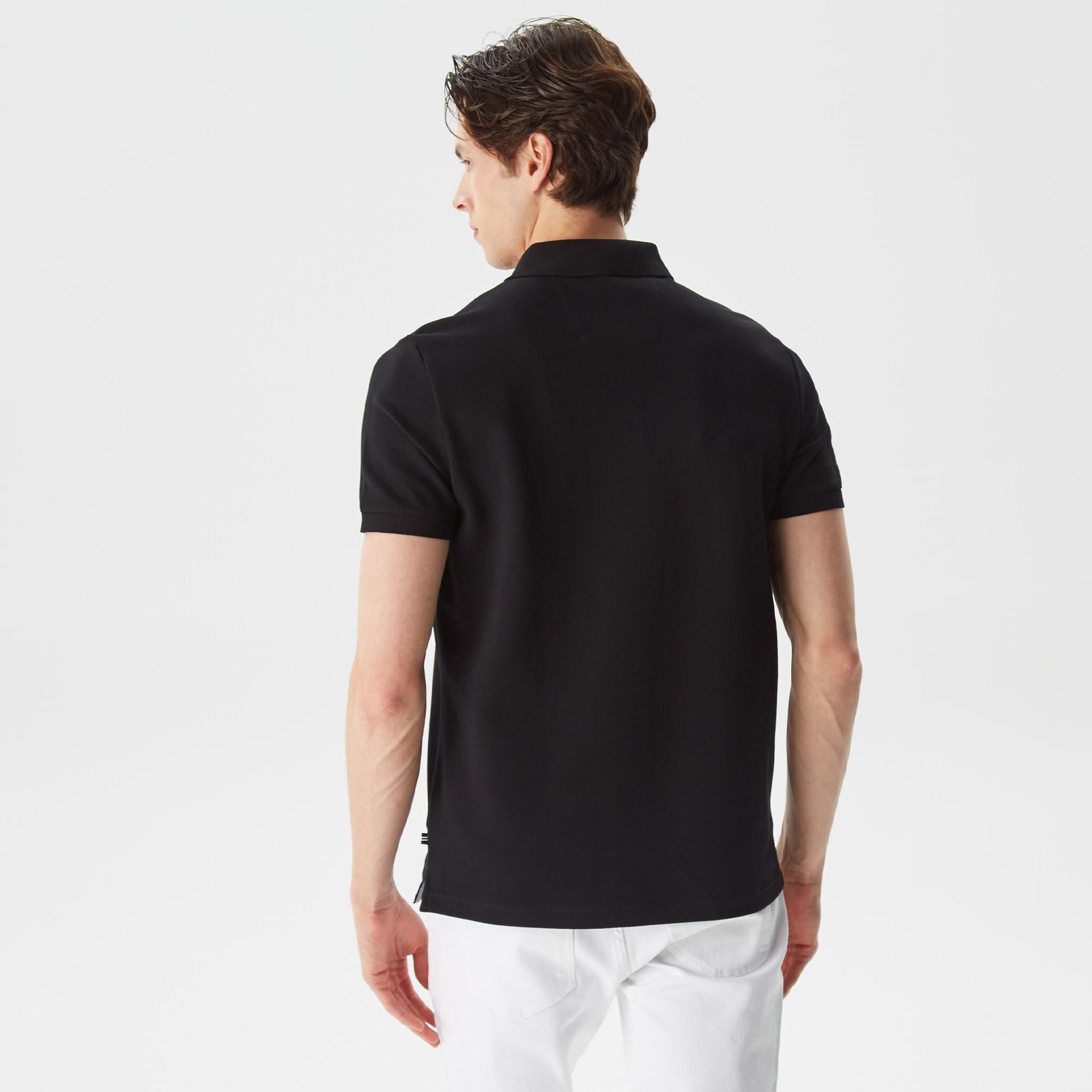 Nautica Erkek Siyah Slim Fit Kısa Kollu Polo Yaka T-Shirt