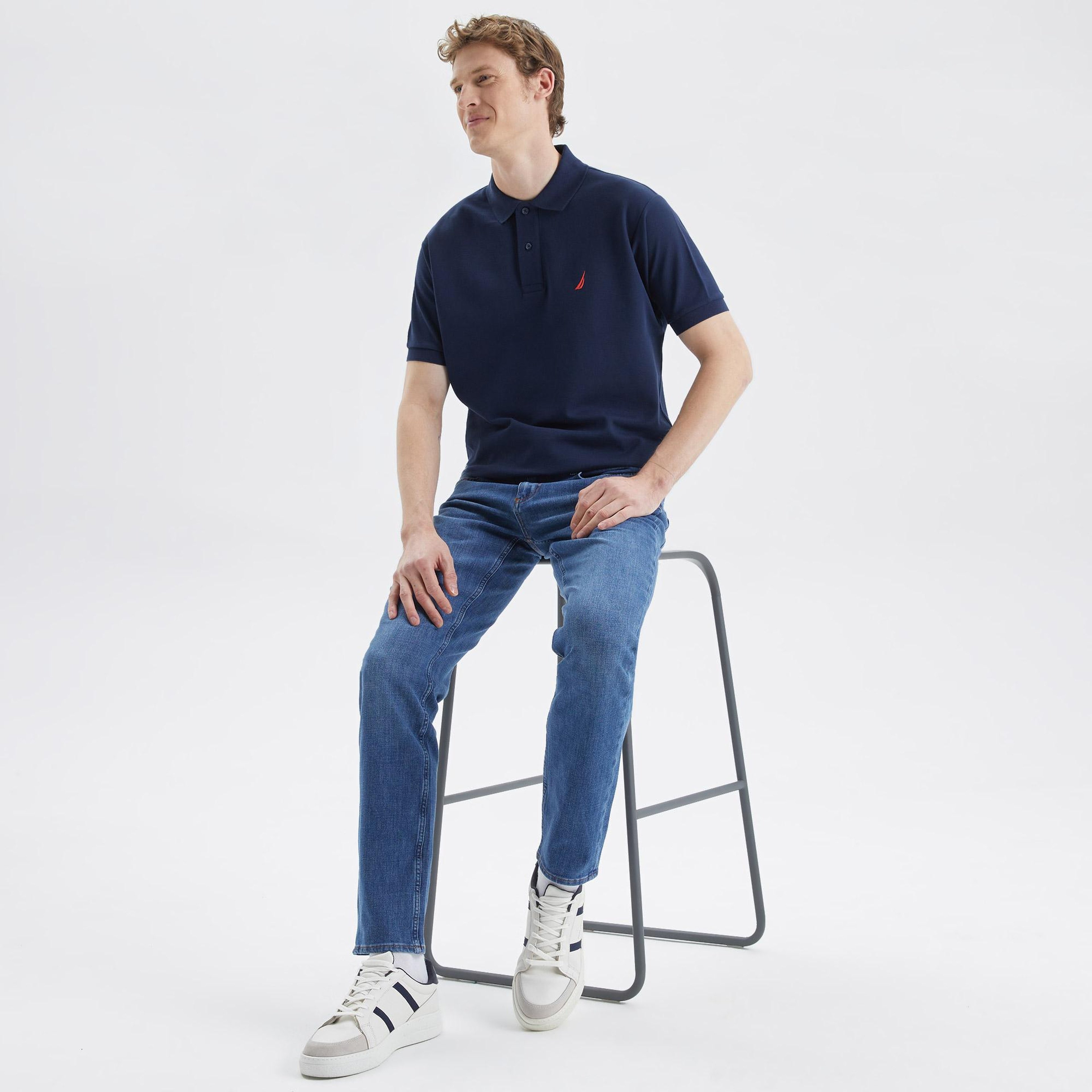 Nautica Erkek Lacivert Classic Fit Kısa Kollu Polo Yaka T-Shirt