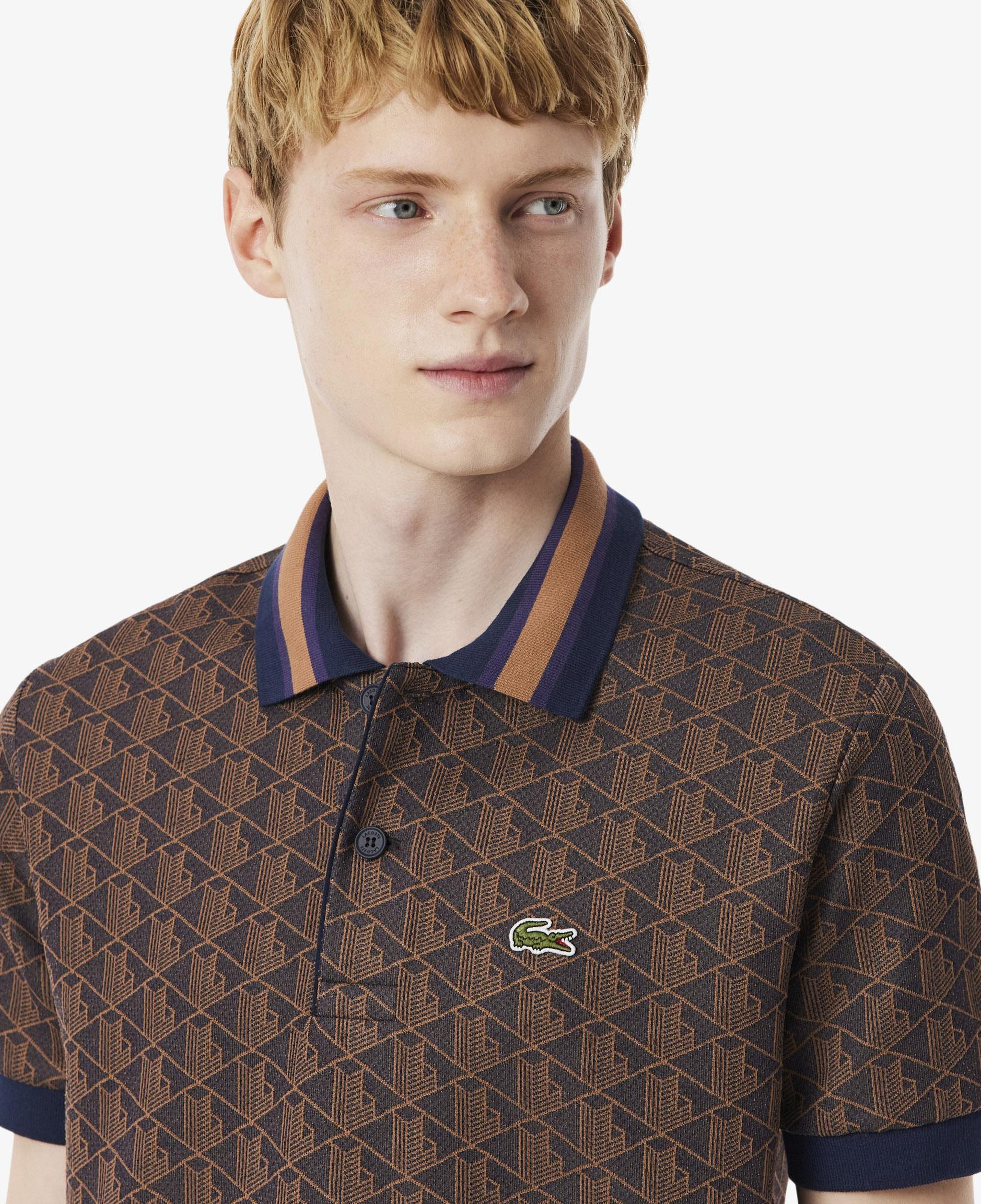 Lacoste Erkek Classic Fit Monogram Mor Polo
