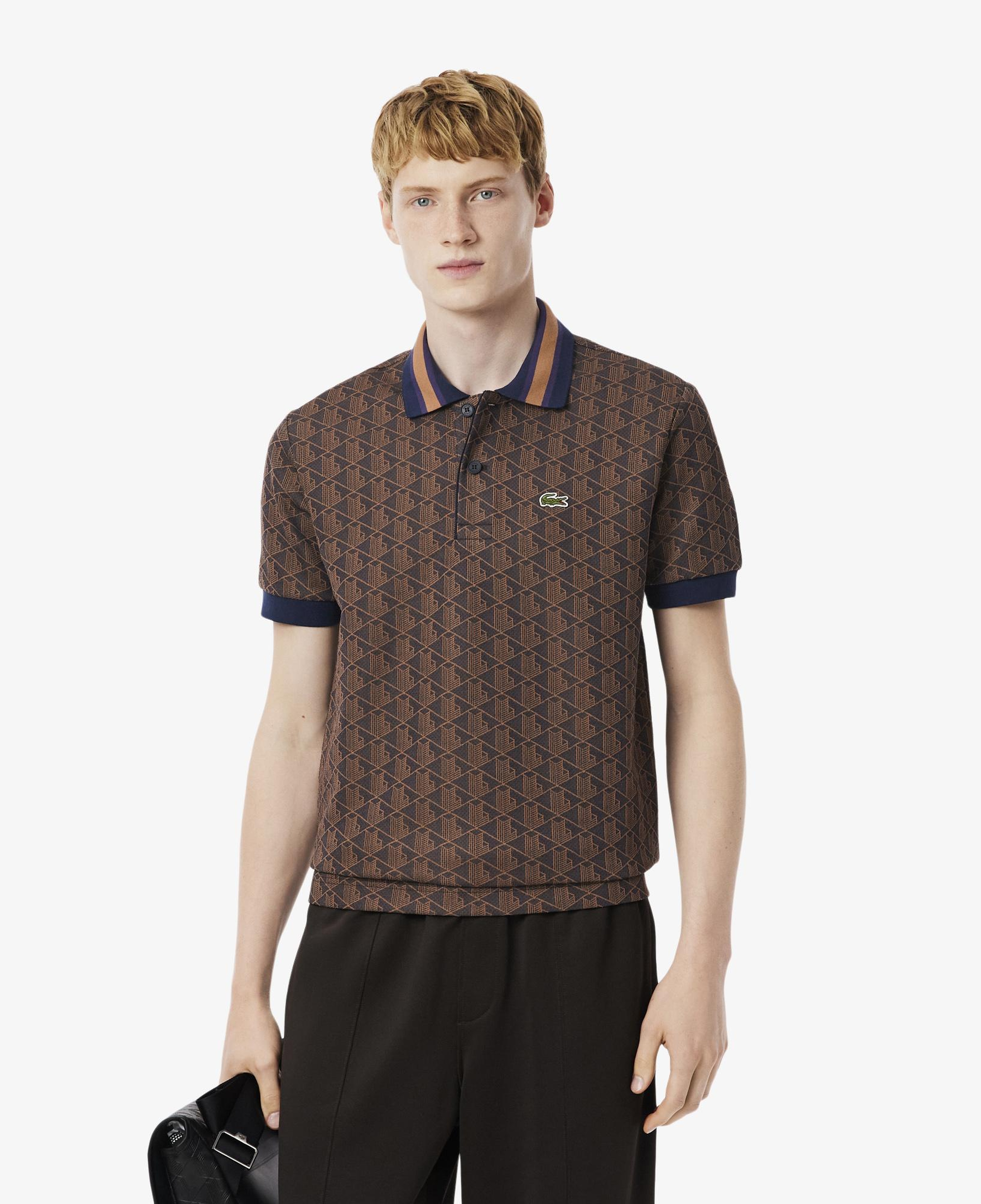Lacoste Erkek Classic Fit Monogram Mor Polo