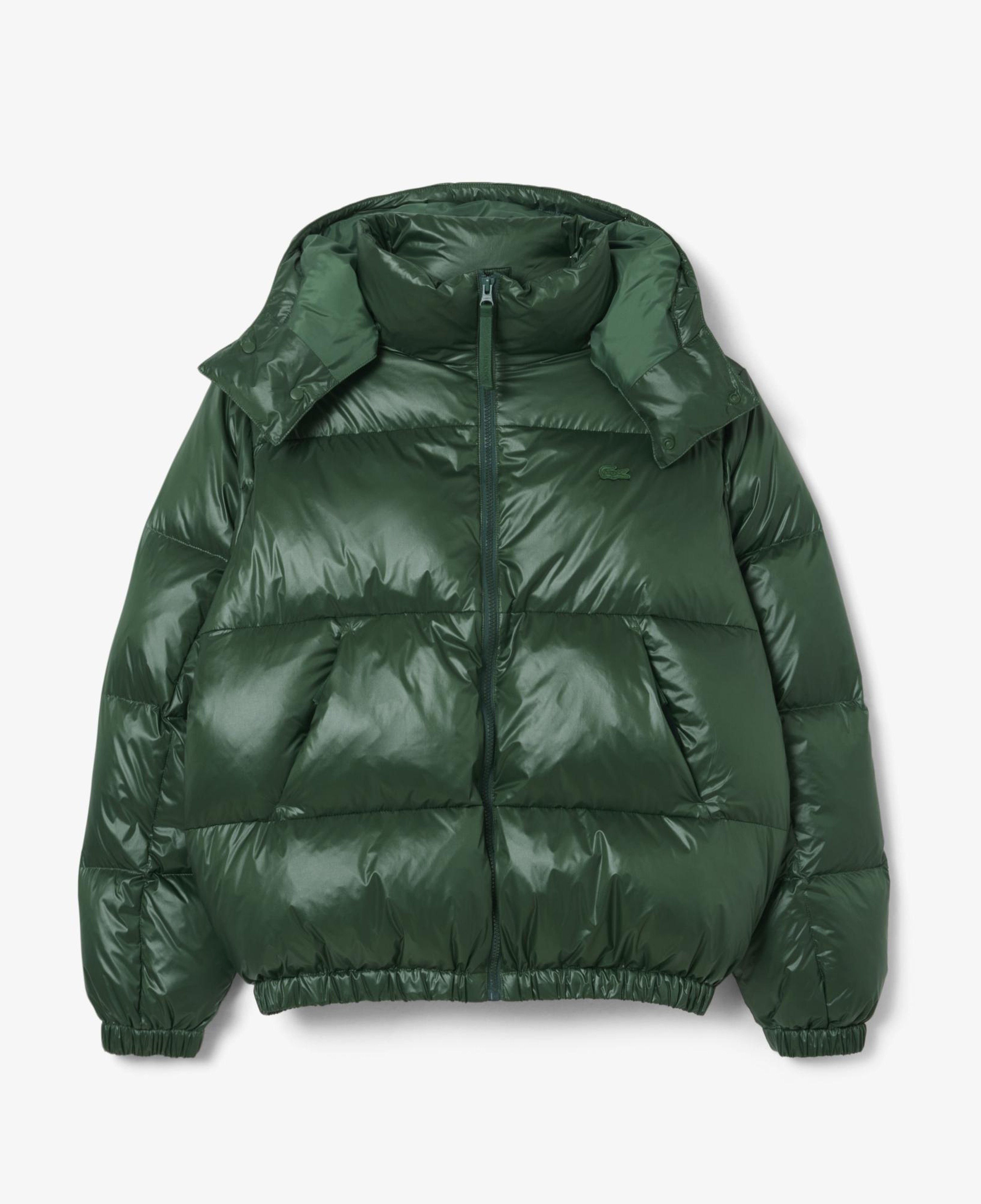 Erkek Relaxed Fit Kapüşonlu Yeşil Mont