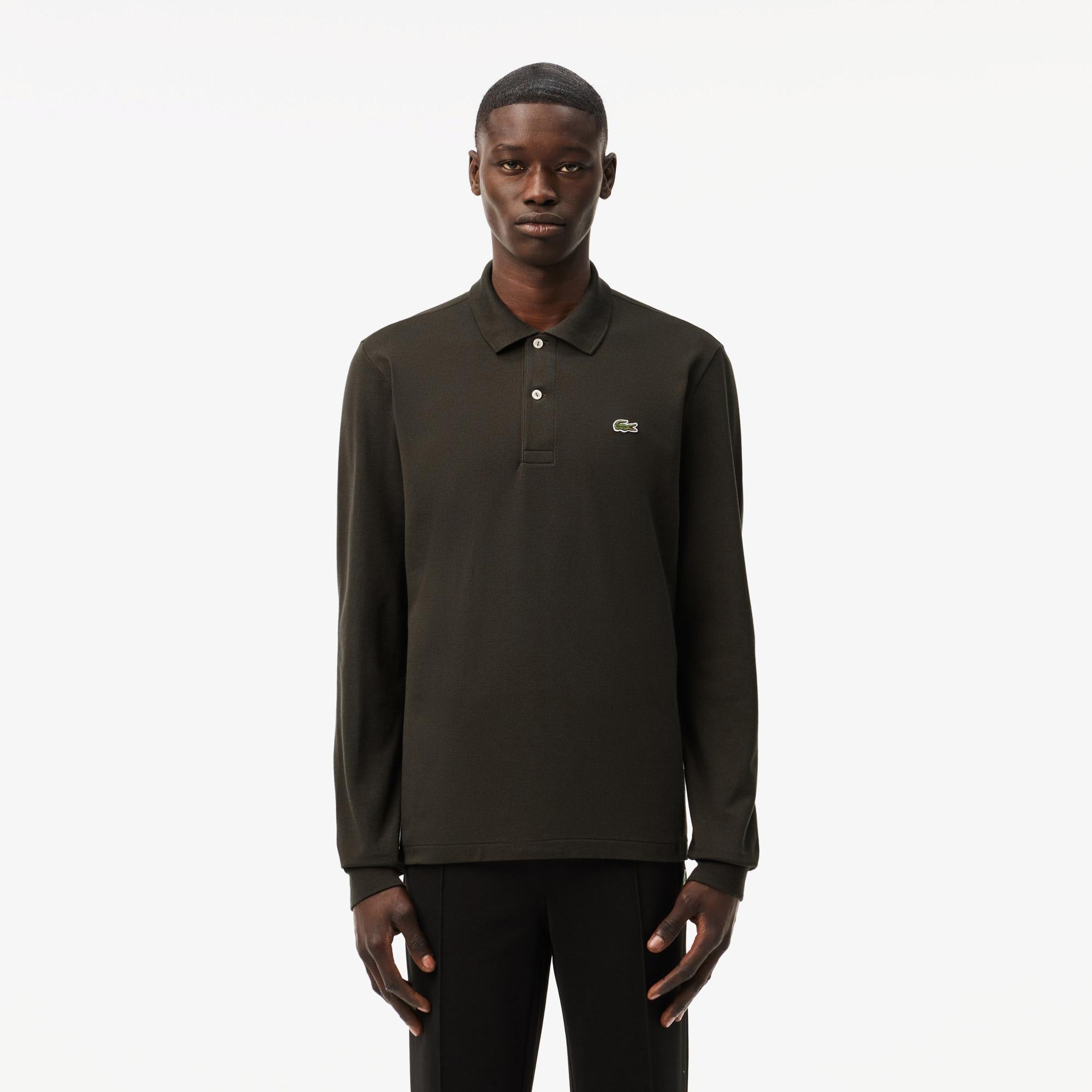 L.12.12 Erkek Classic Fit Uzun Kollu Haki Polo
