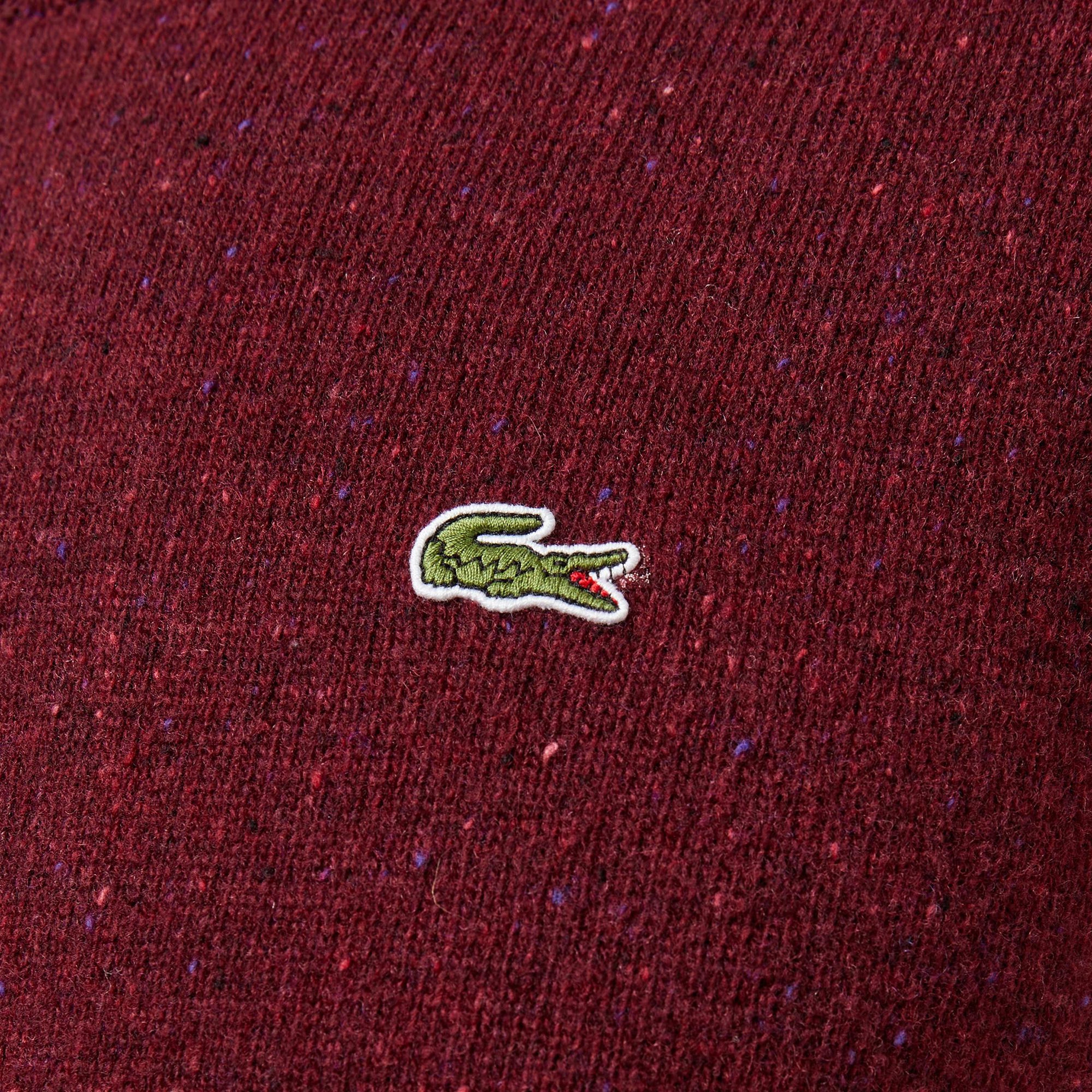 Erkek Regular Fit Bisiklet Yaka Bordo Yün Karışımlı Triko