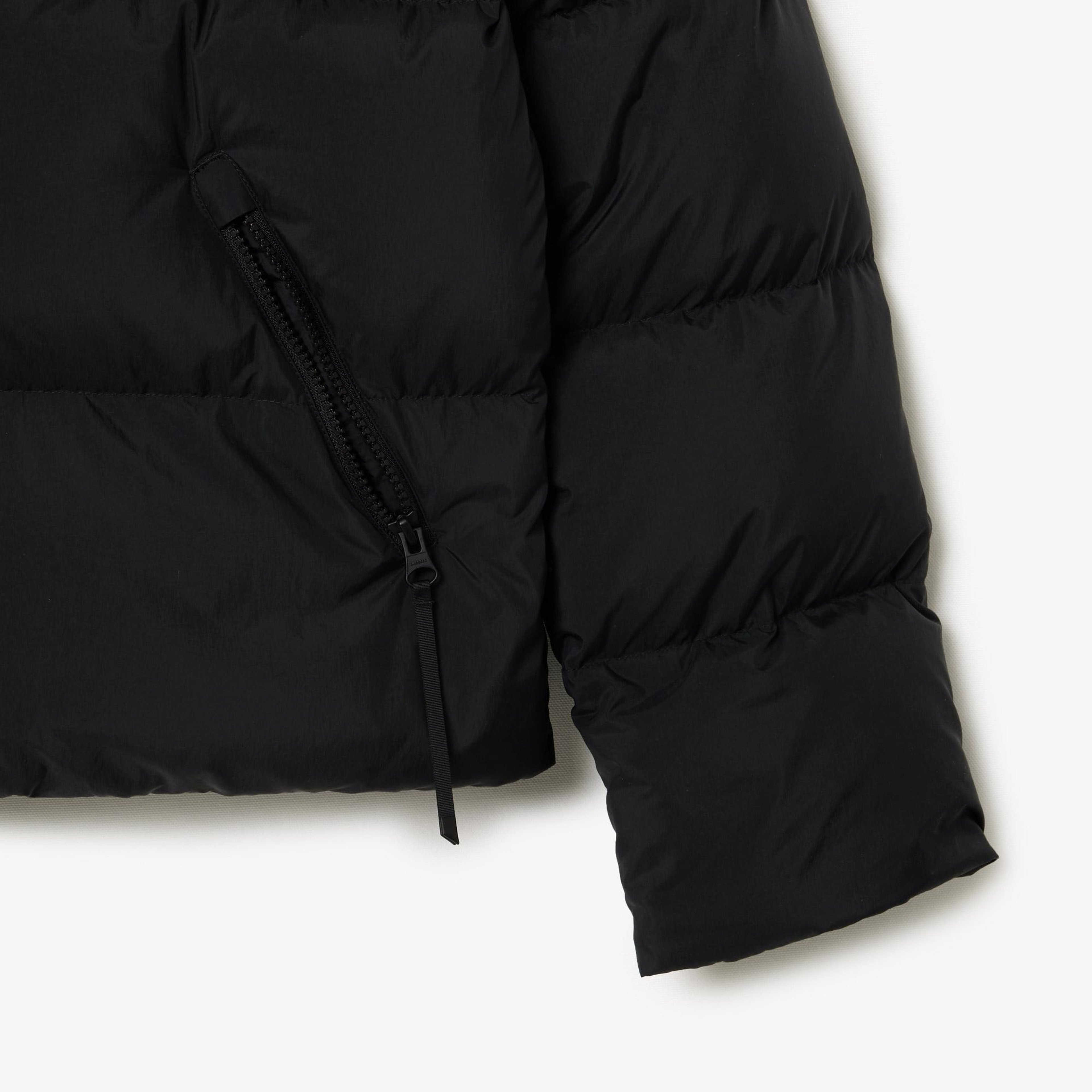 Kadın Relaxed Fit Kapüşonlu Siyah Şişme Mont