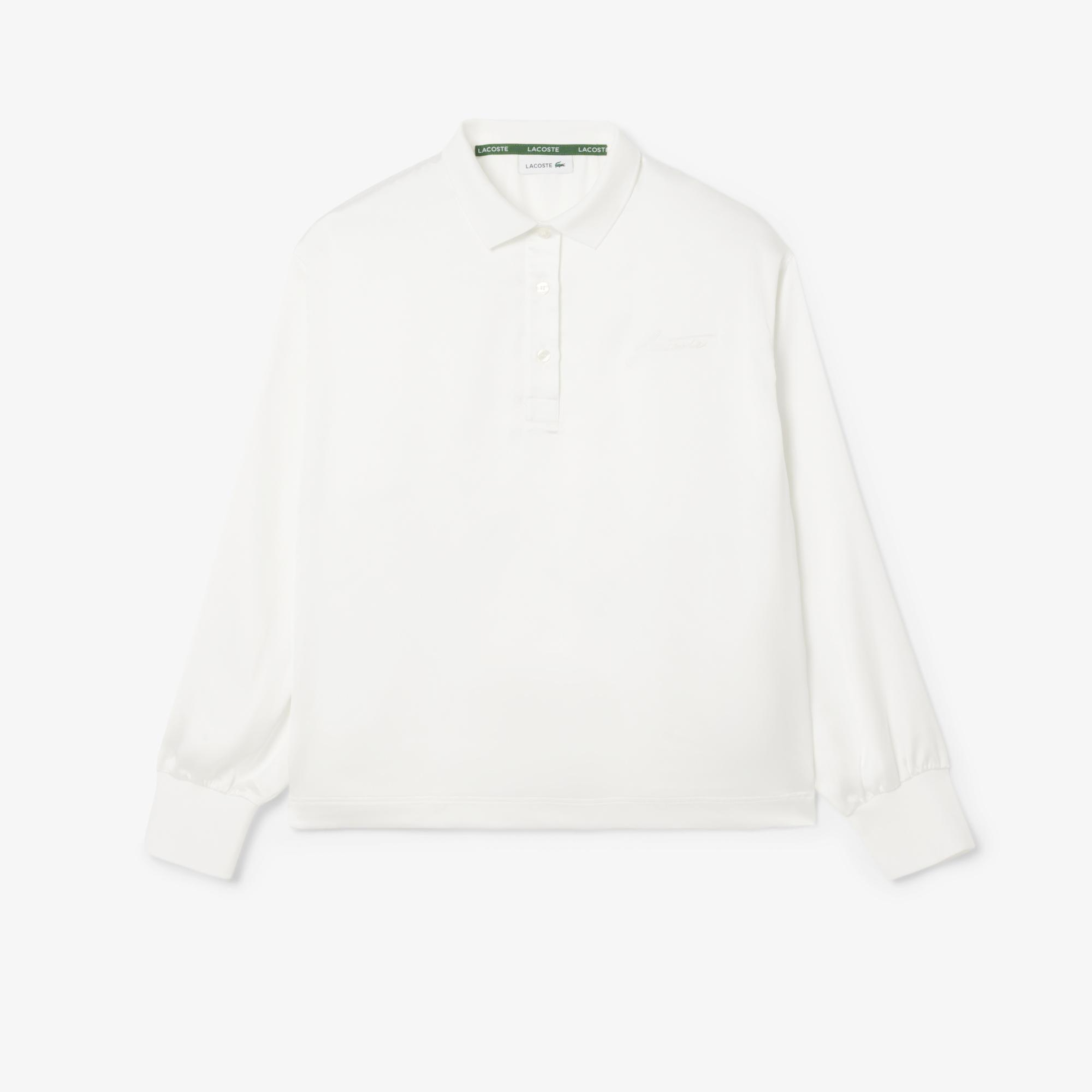 Kadın Oversize Fit Beyaz Polo