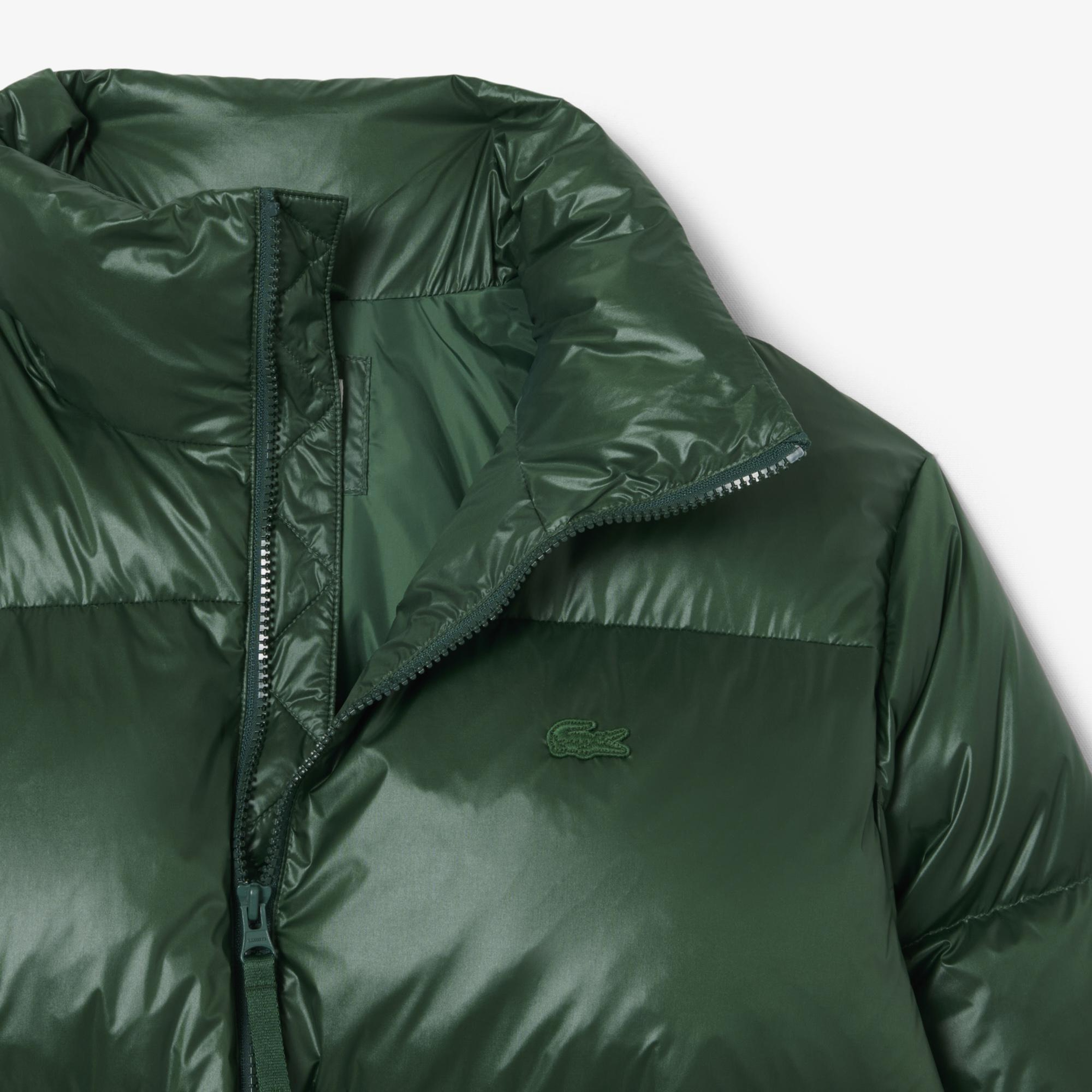 Erkek Relaxed Fit Kapüşonlu Yeşil Mont