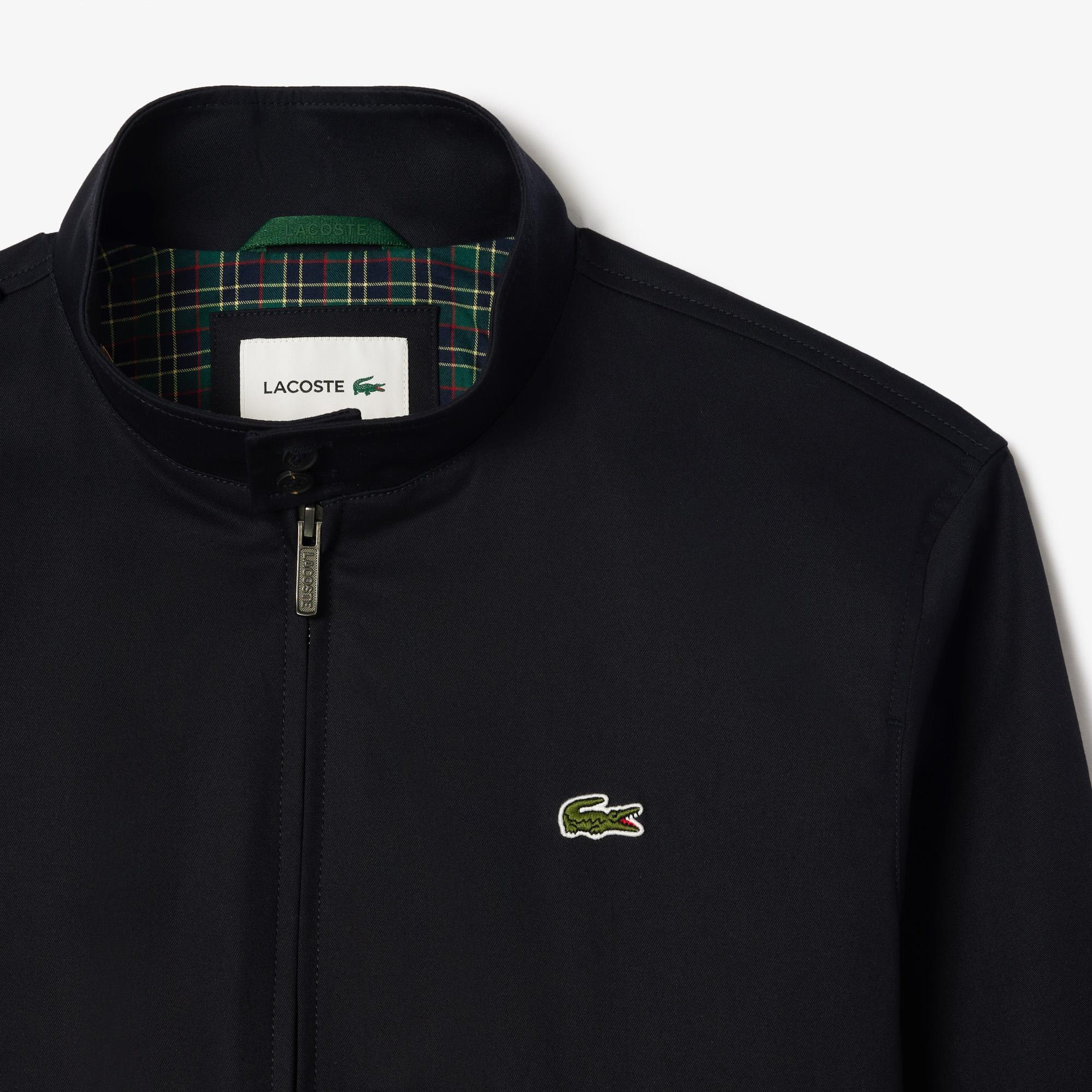 Lacoste Erkek Regular Fit Dik Yaka Lacivert Yağmurluk