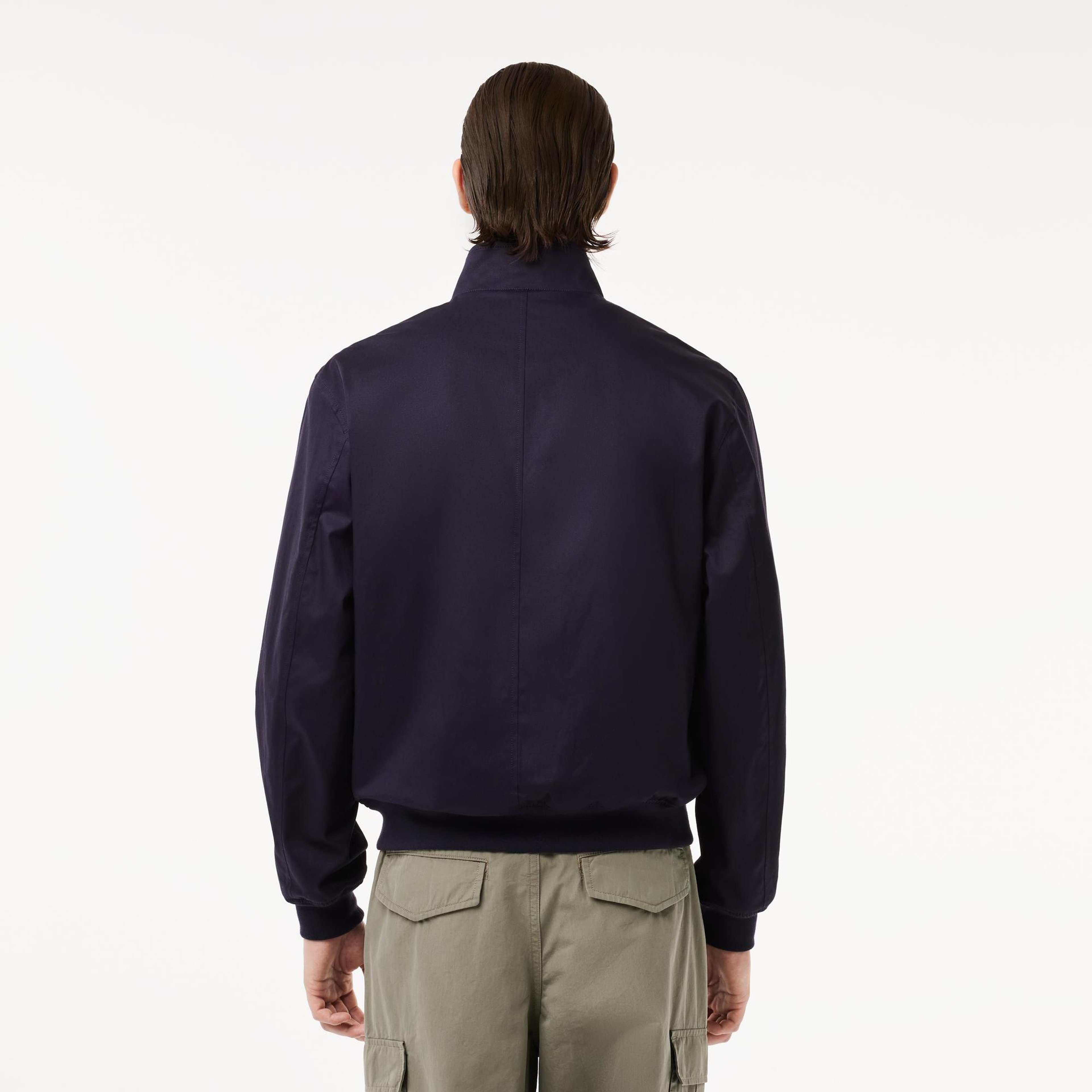 Lacoste Erkek Regular Fit Dik Yaka Lacivert Yağmurluk