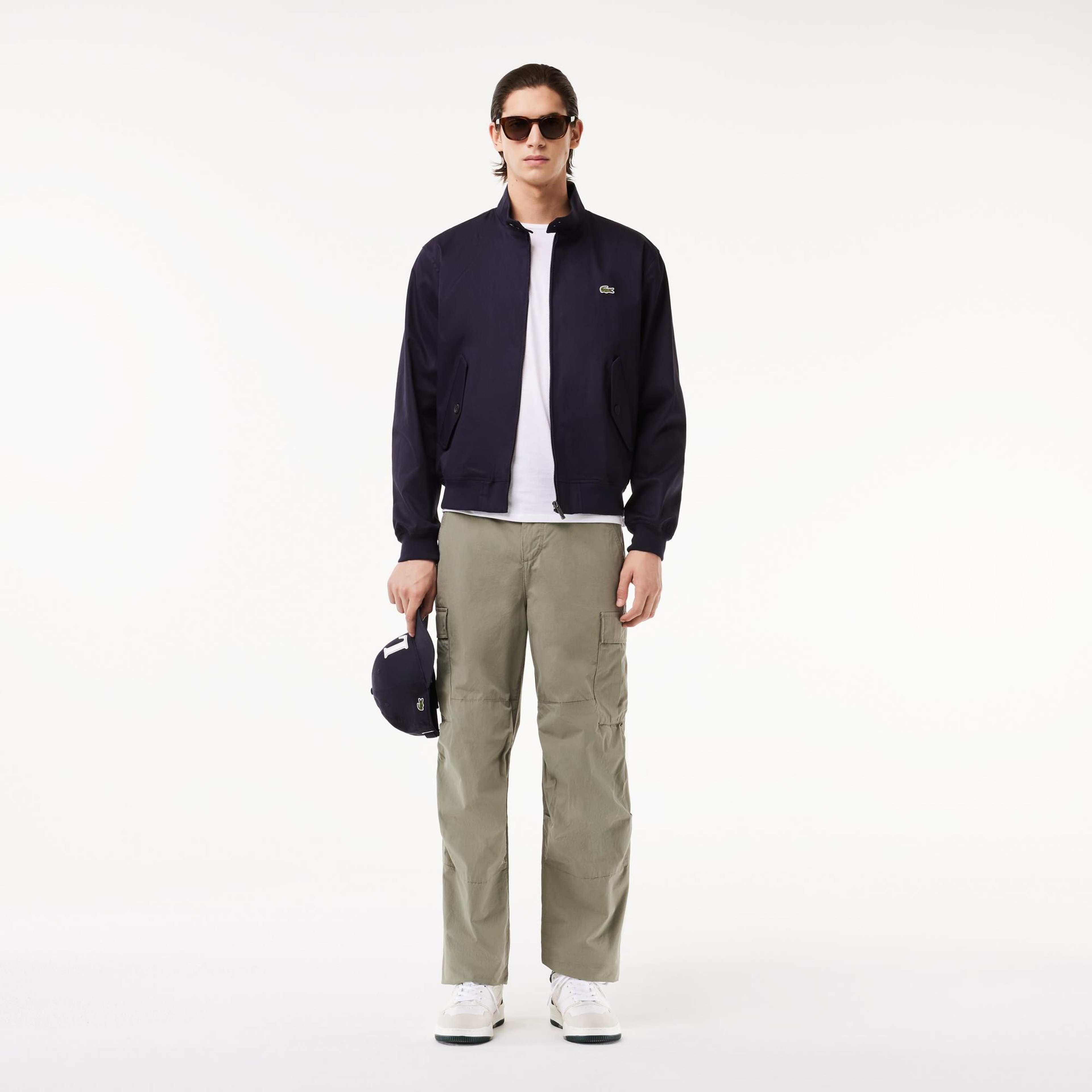 Lacoste Erkek Regular Fit Dik Yaka Lacivert Yağmurluk