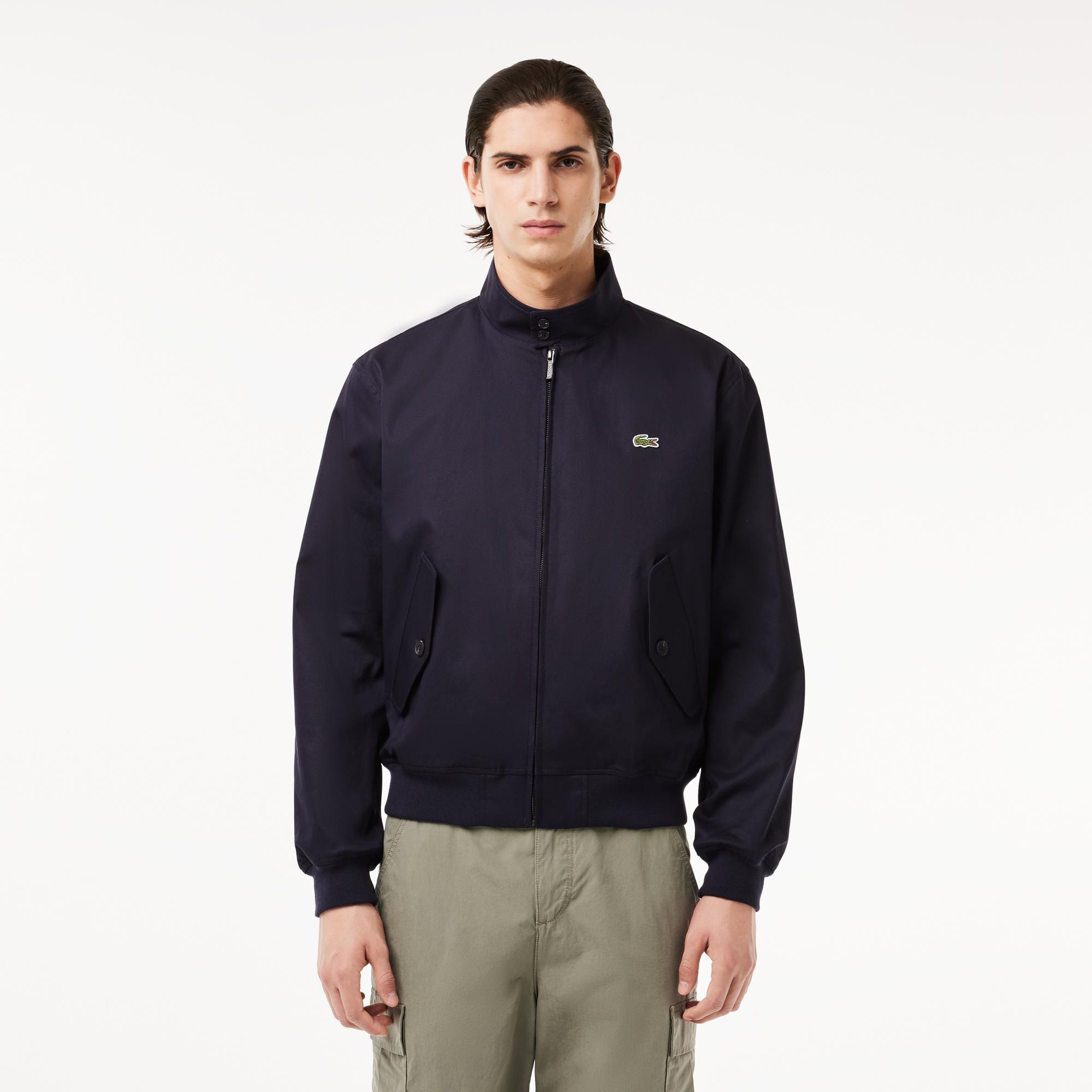 Lacoste Erkek Regular Fit Dik Yaka Lacivert Yağmurluk