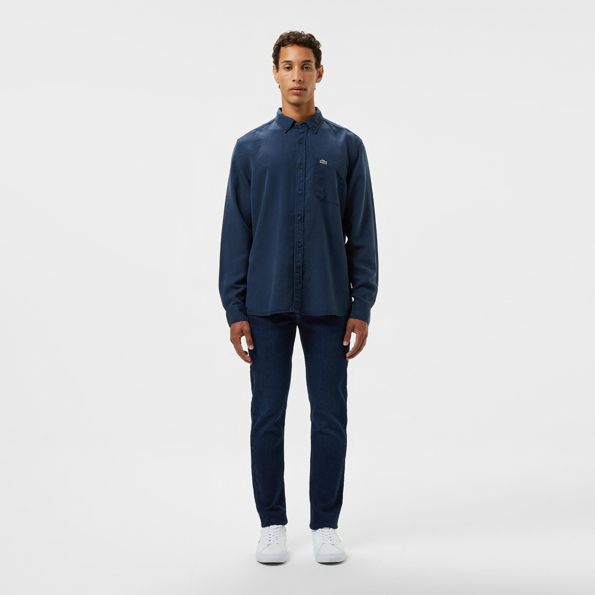 Erkek Slim Fit Koyu Mavi Jean Pantolon