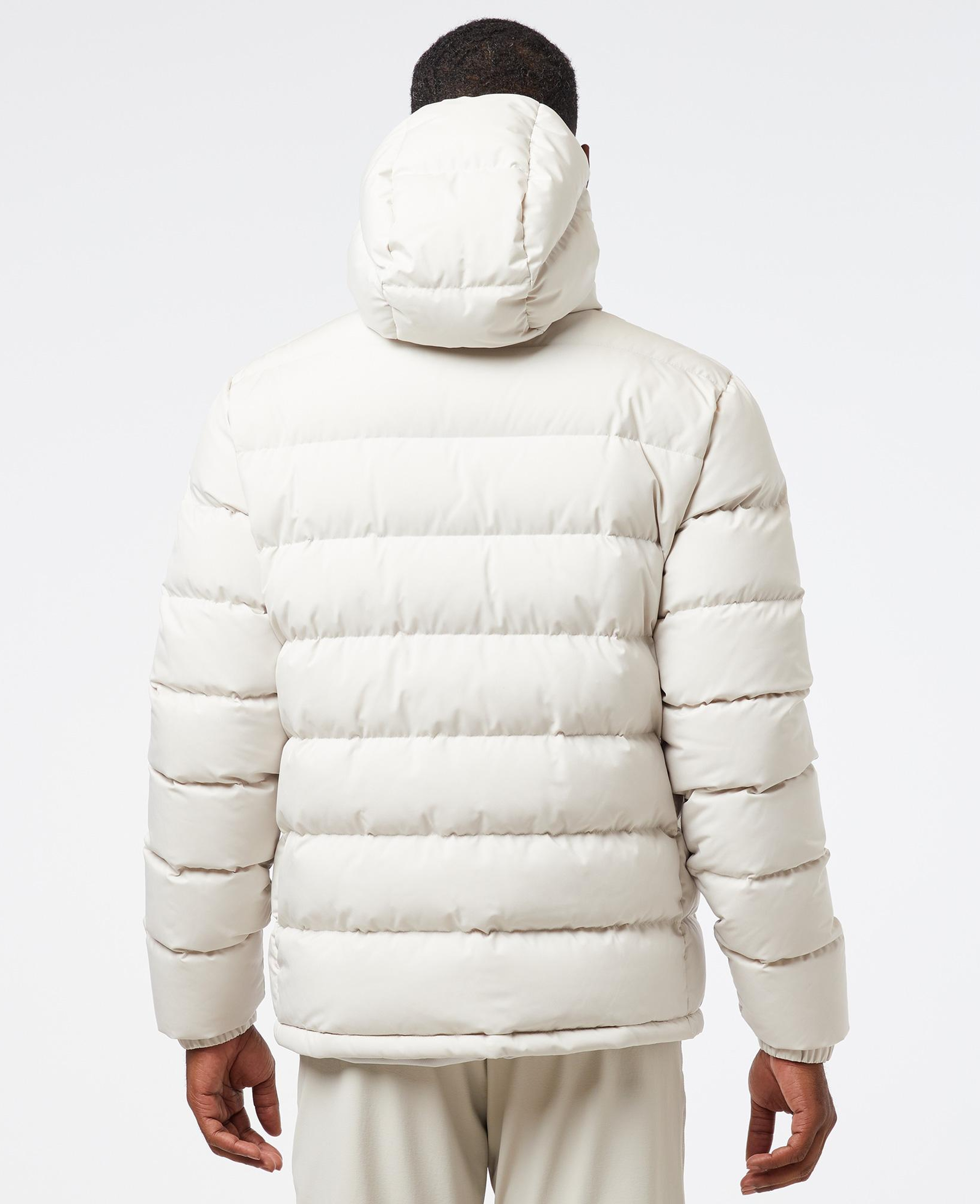 Erkek Regular Fit Kapüşonlu Beyaz Şişme Mont
