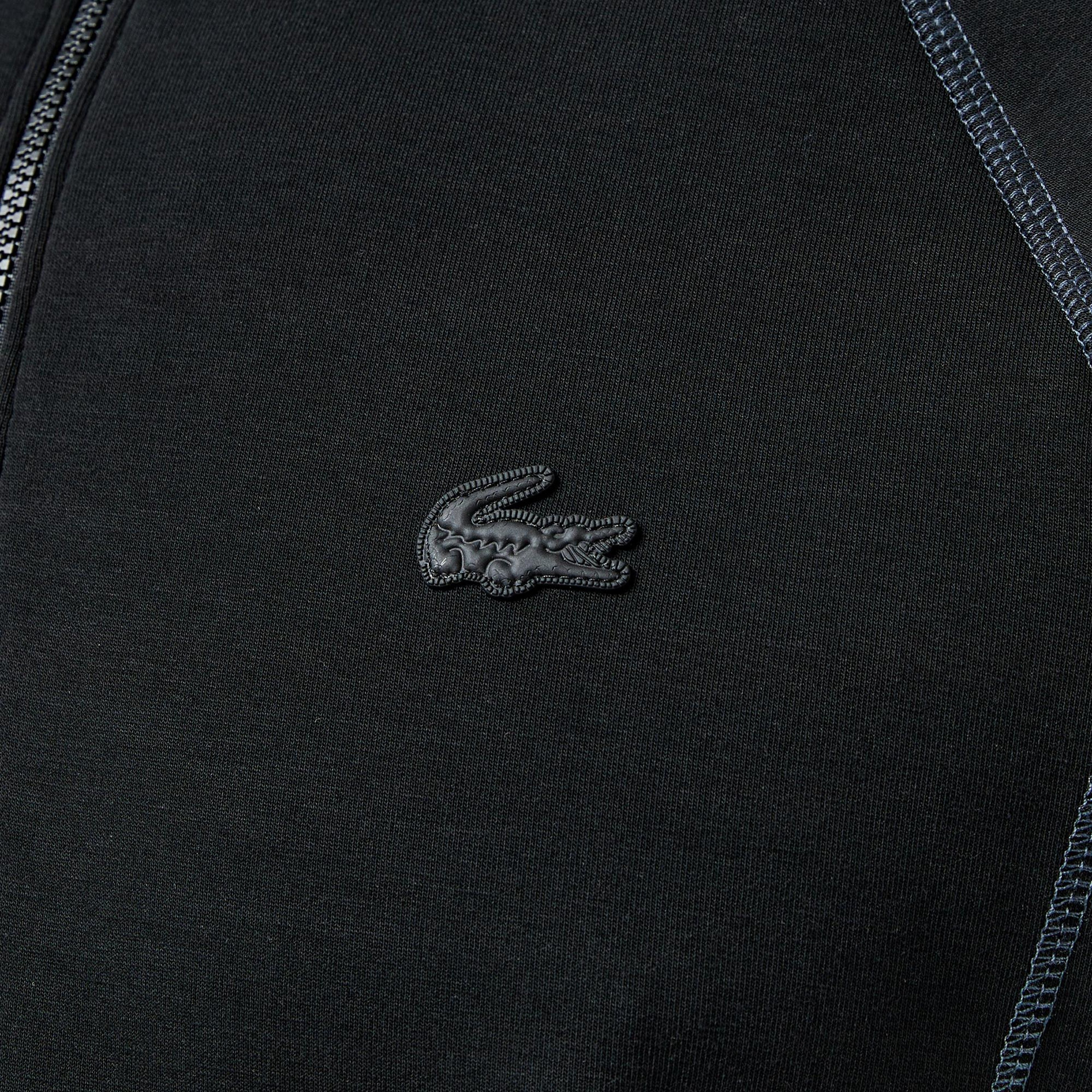 Erkek Relaxed Fit Yarım Fermuarlı Siyah Sweatshirt
