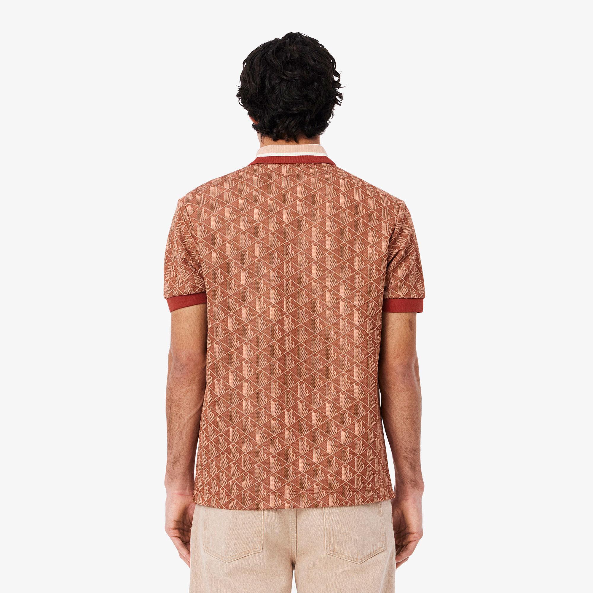 Erkek Classic Fit Monogram Kırmızı Polo