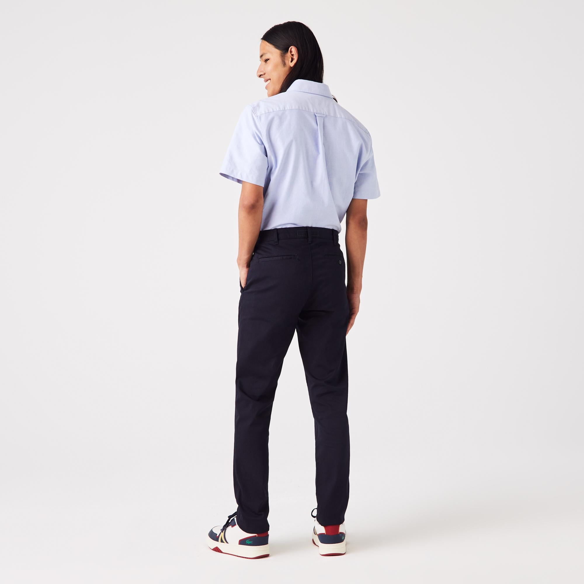 Erkek Slim Fit Chino Siyah Pantolon