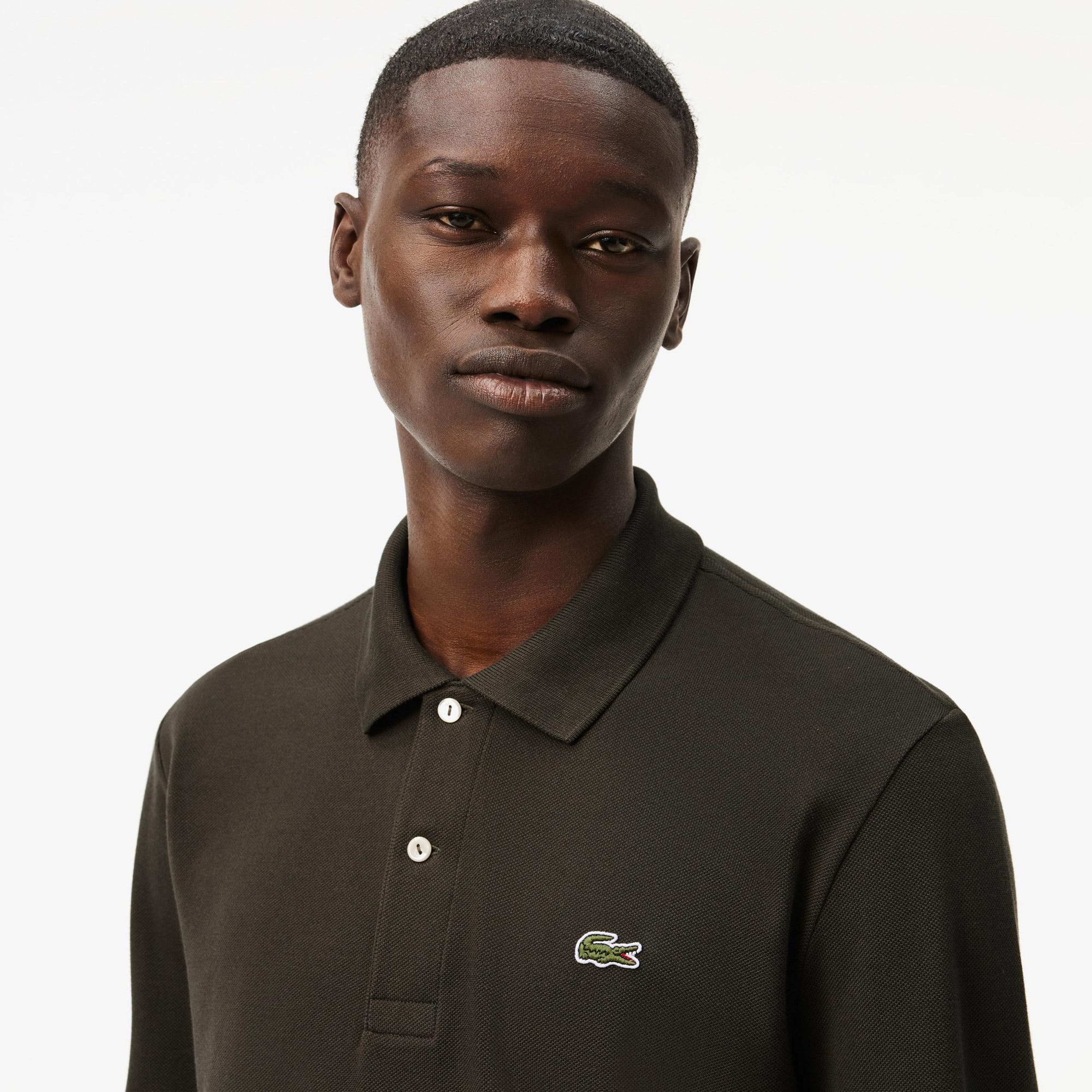 L.12.12 Erkek Classic Fit Uzun Kollu Haki Polo