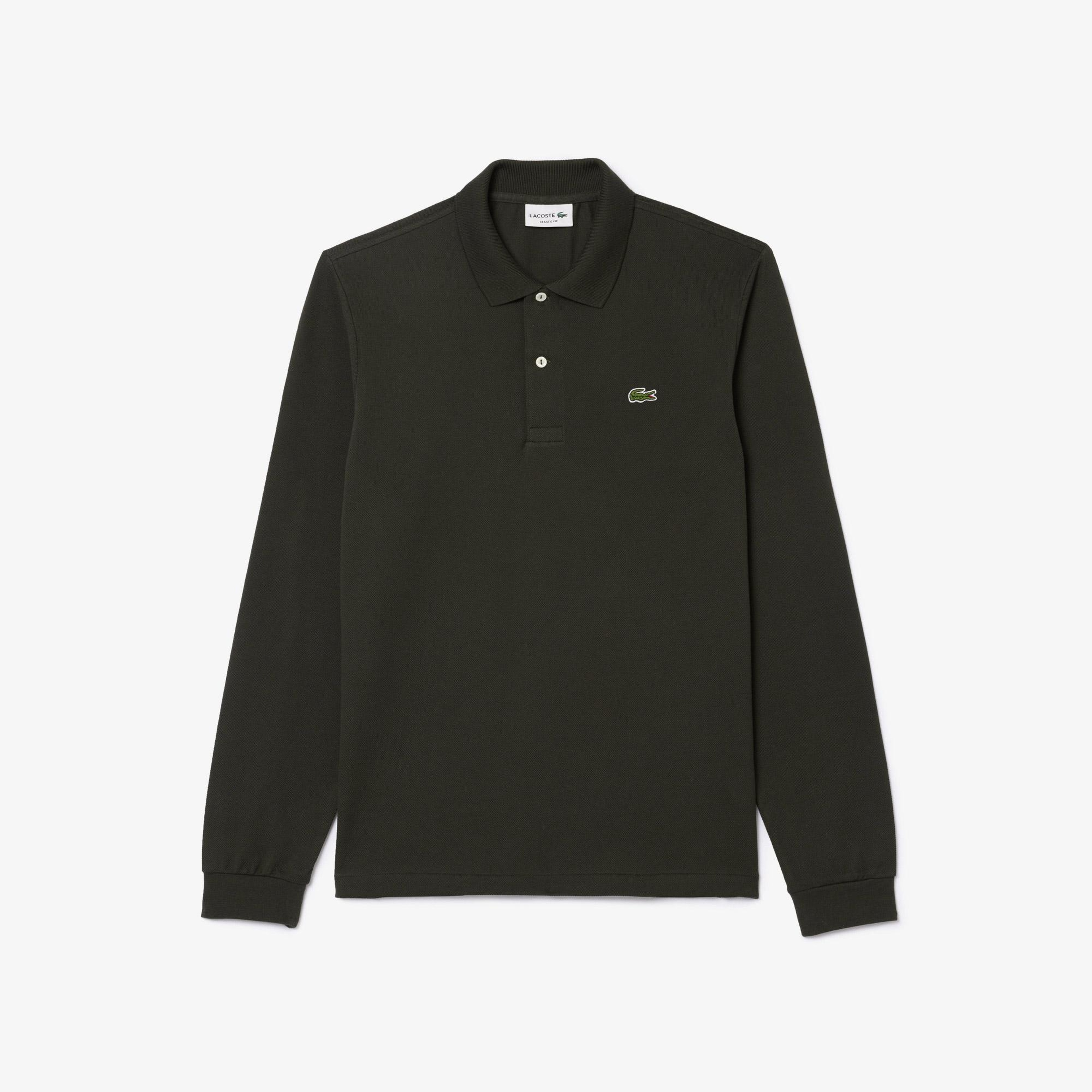 L.12.12 Erkek Classic Fit Uzun Kollu Haki Polo
