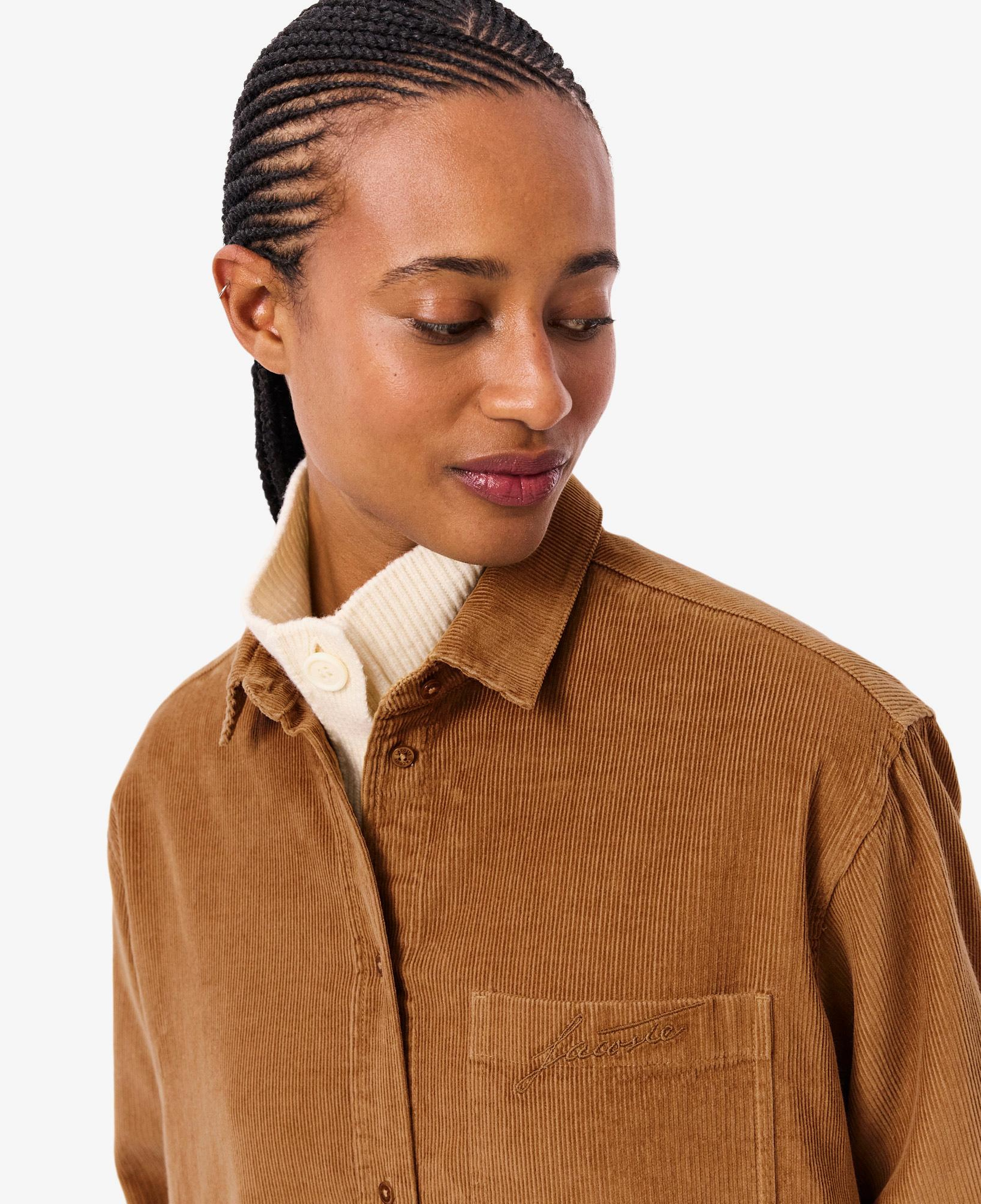 Lacoste Kadın Oversize Fit Kahverengi Gömlek
