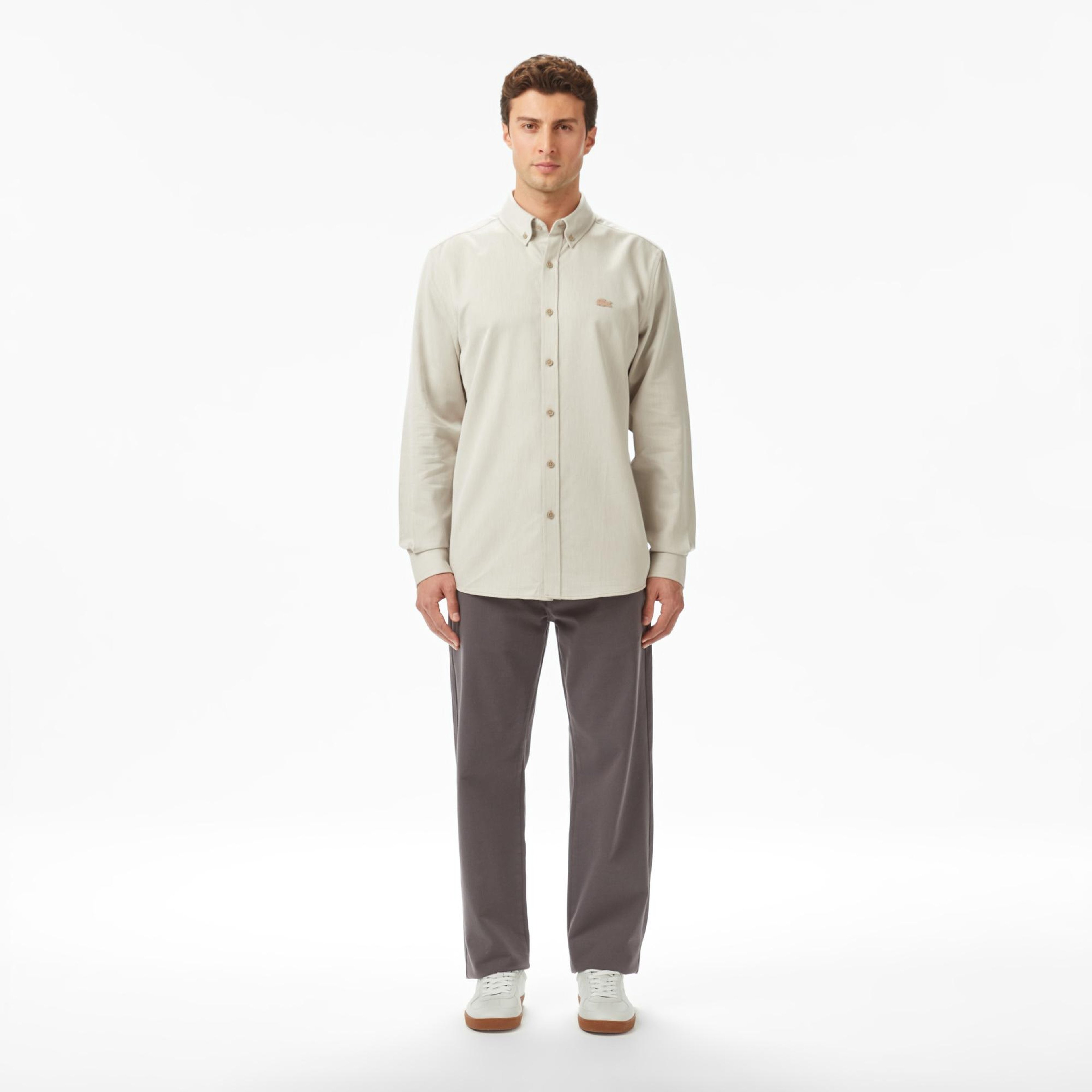 Erkek Regular Fit Koyu Gri Modal Karışımlı Pantolon