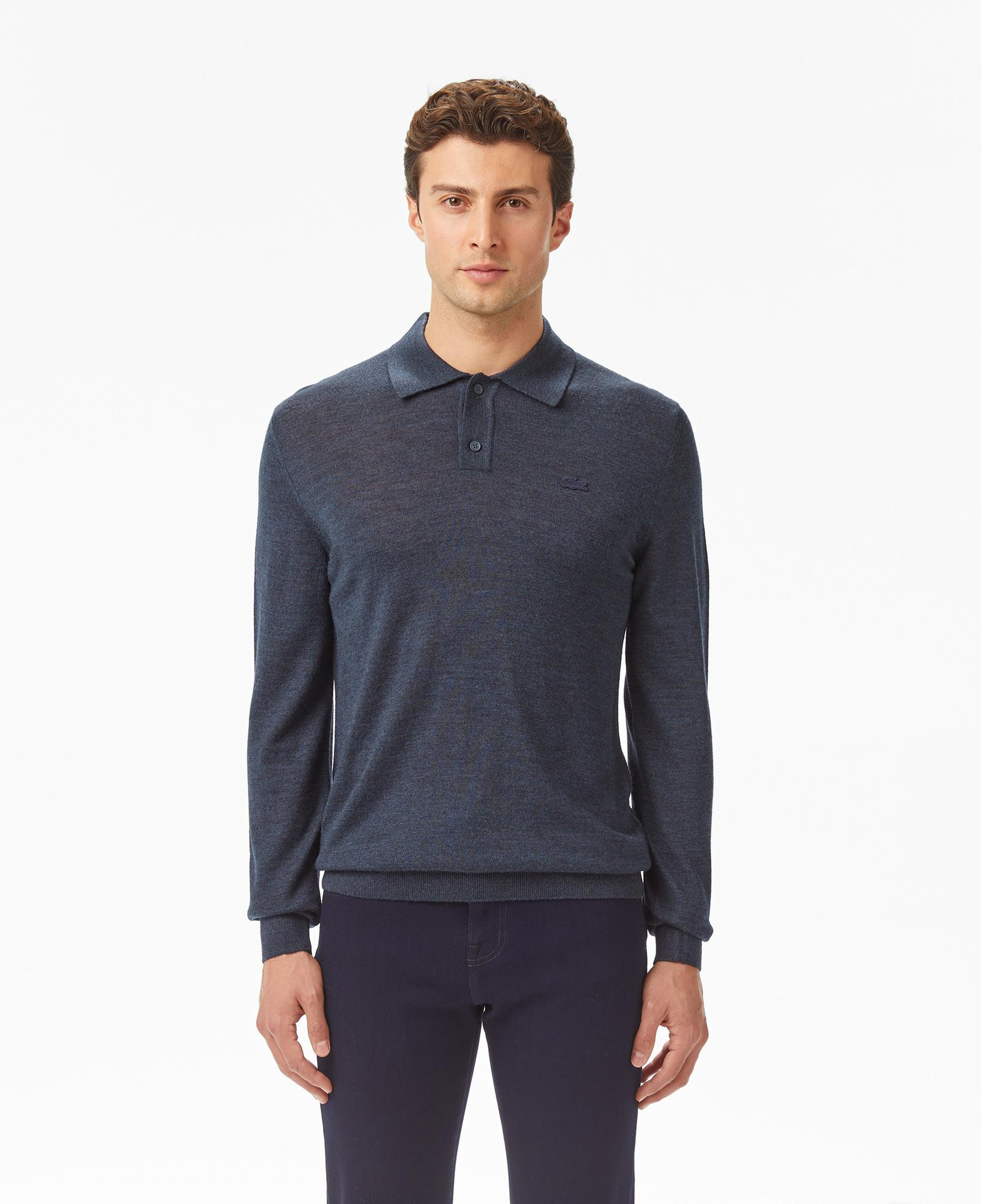Erkek Classic Fit Polo Yaka Lacivert Kazak
