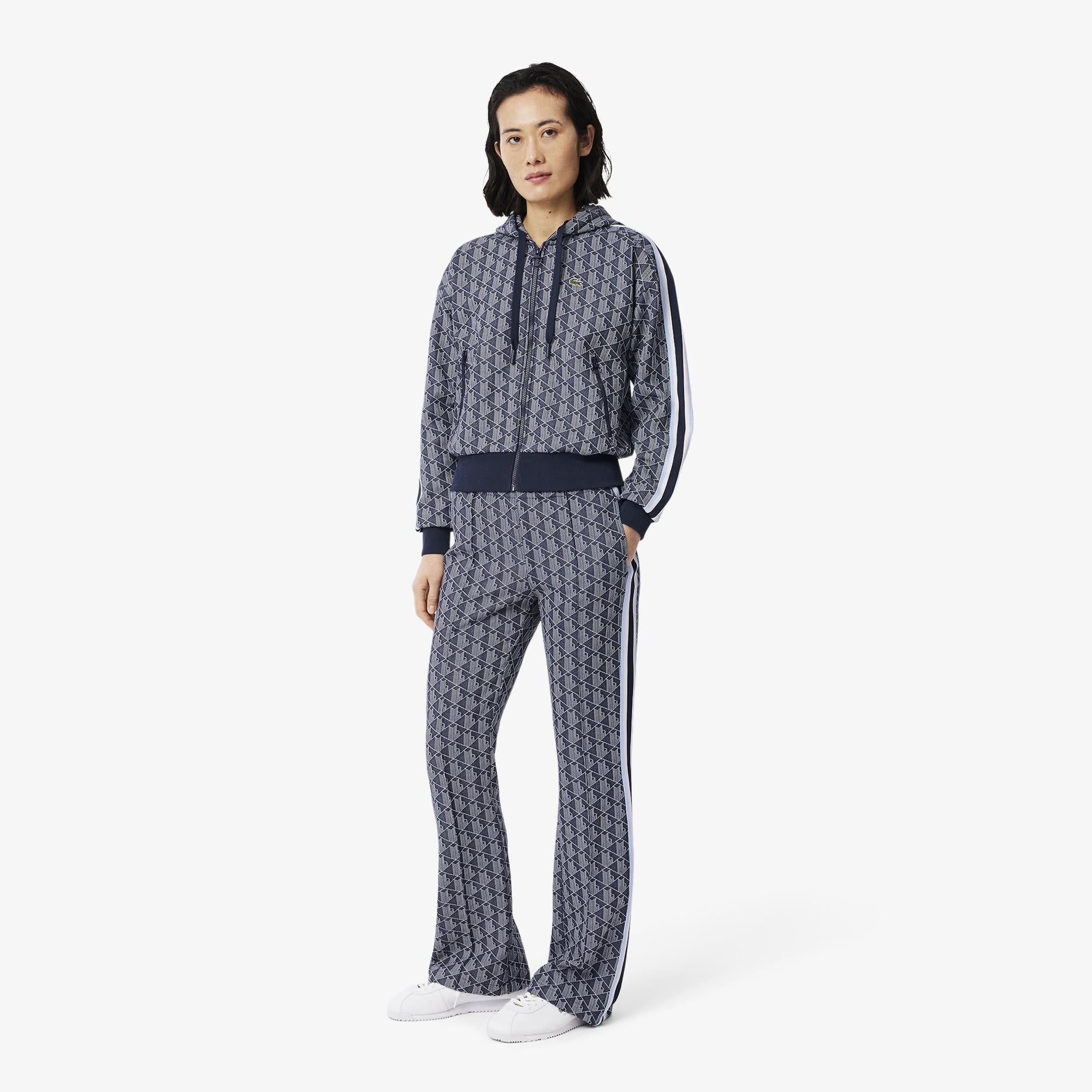 Lacoste Kadın Flare Fit Monogram Lacivert Eşofman Altı
