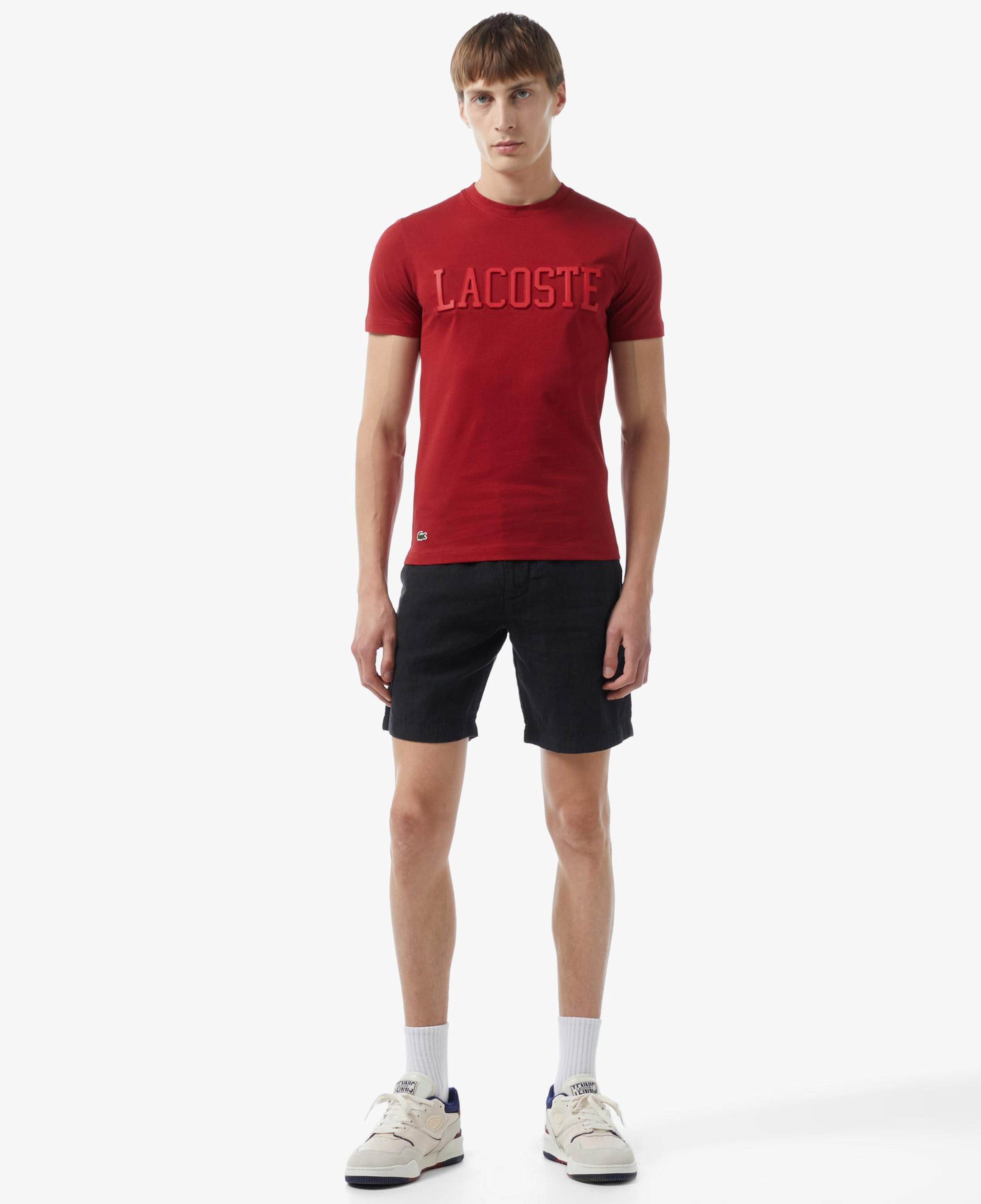 Erkek Slim Fit Keten Siyah Bermuda Şort