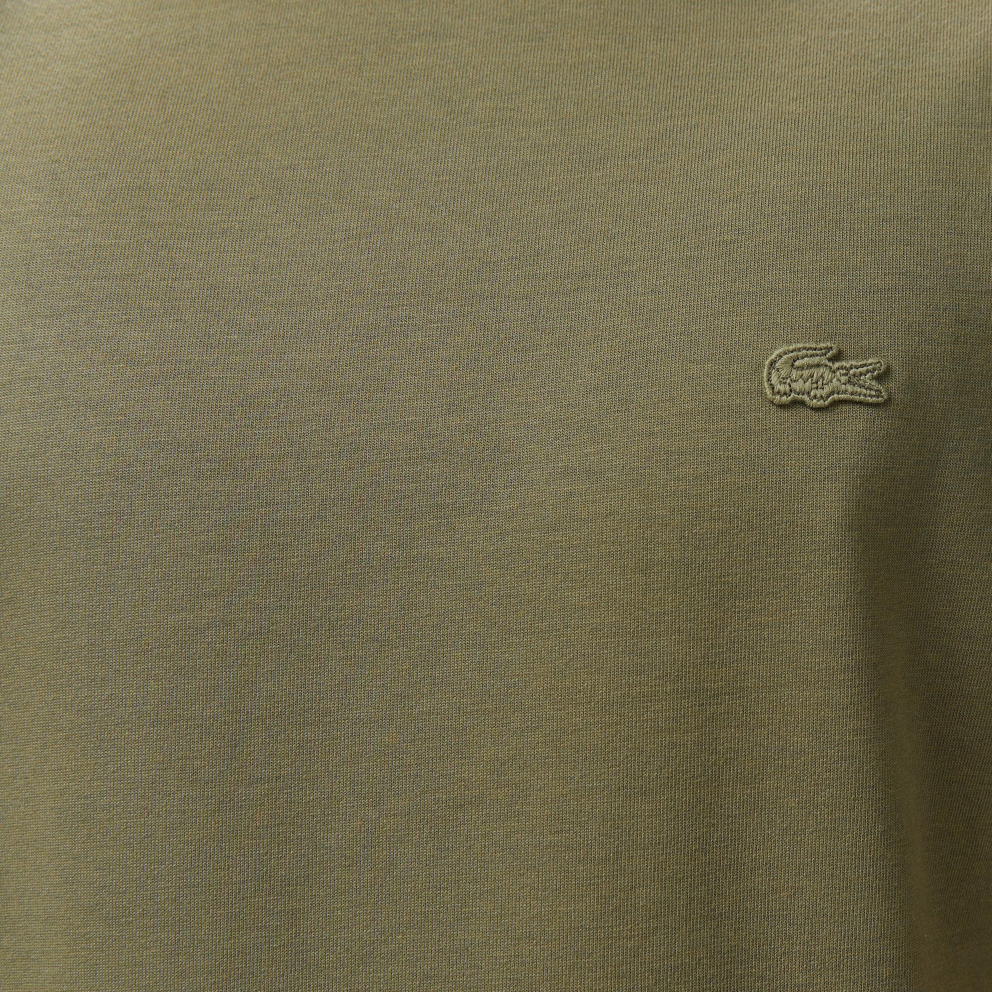 Erkek Relaxed Fit Bisiklet Yaka Haki Modal Karışımlı T-Shirt
