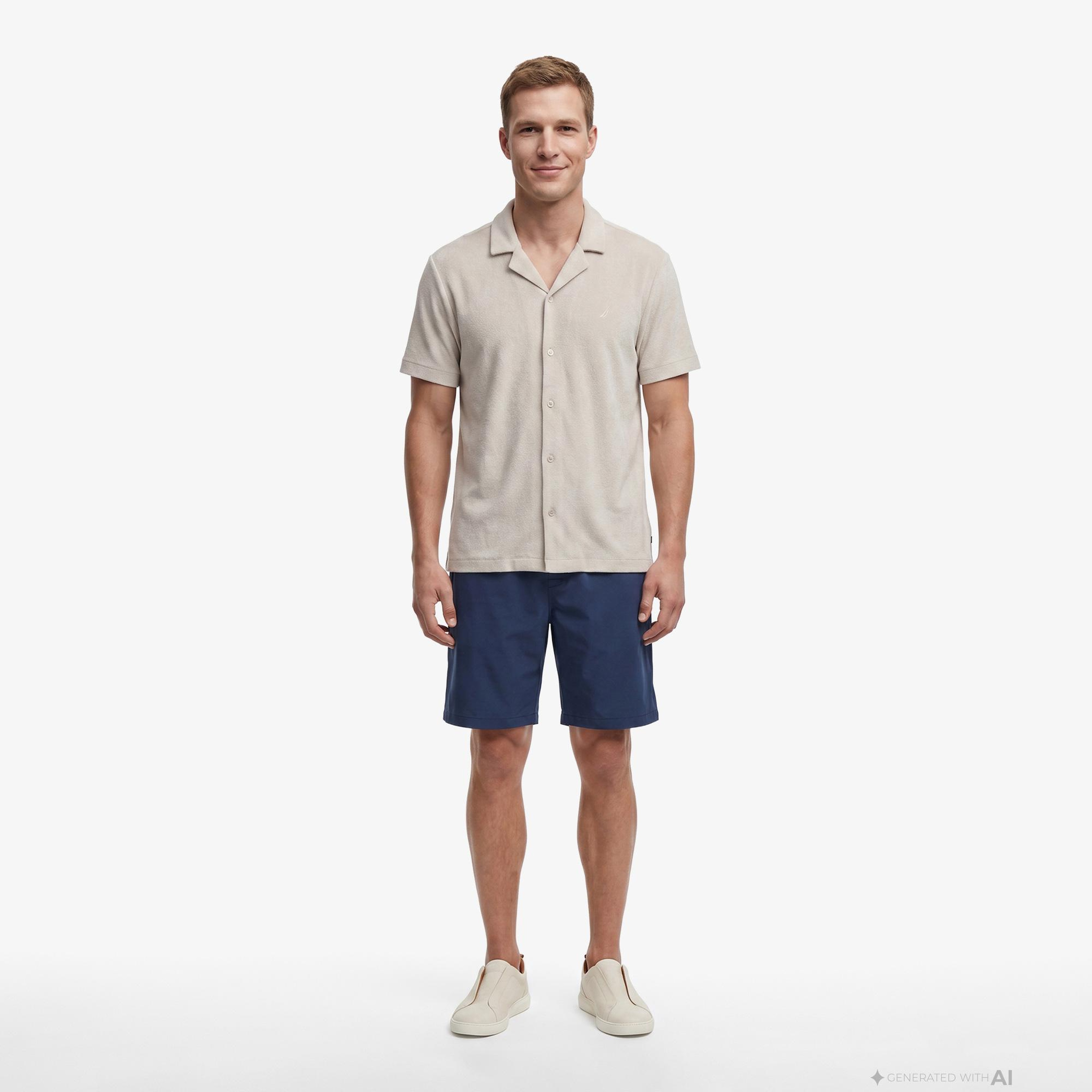 Nautica Erkek Gri Regular Fit Kısa Kollu Gömlek