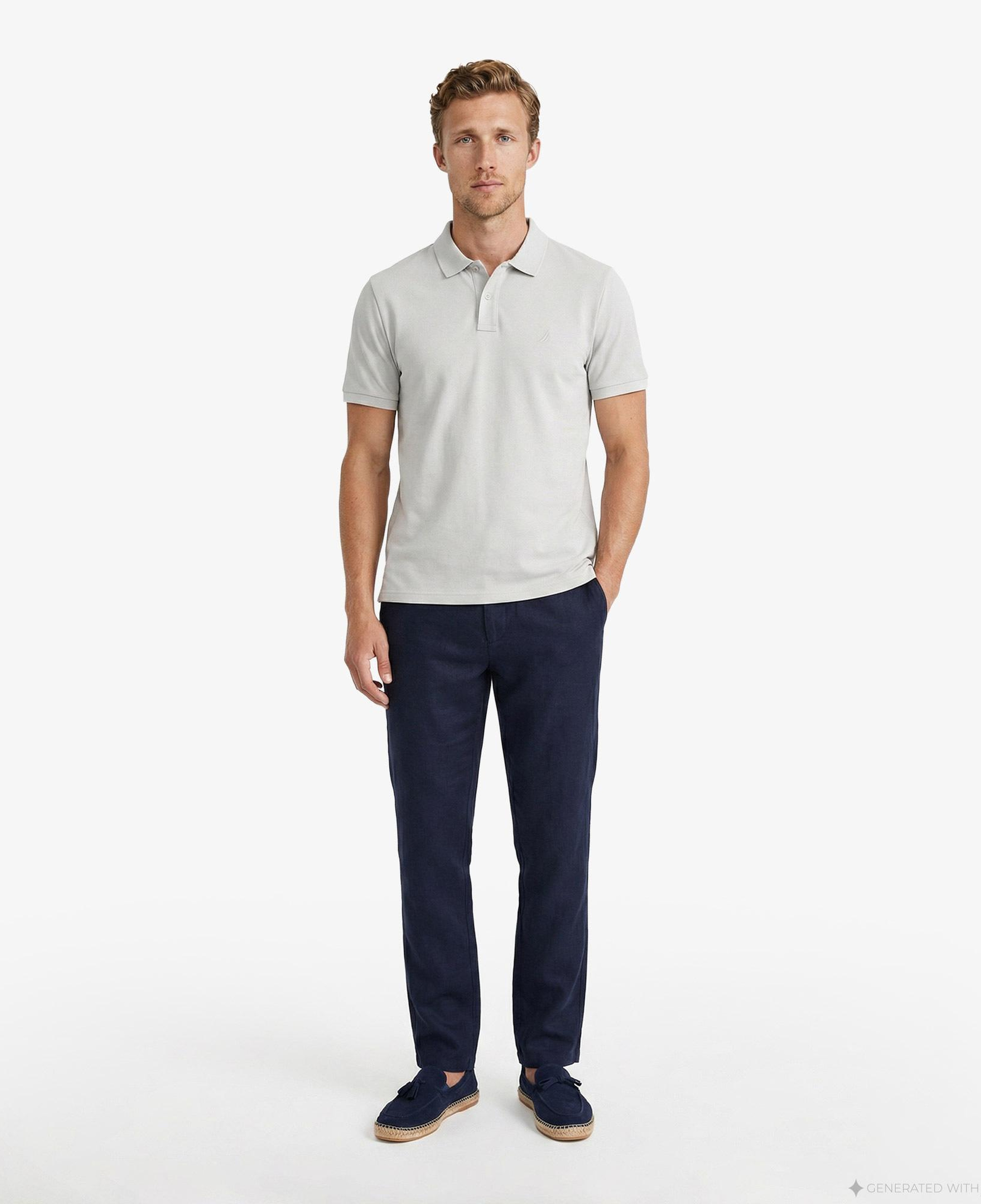 Nautica Erkek Gri Regular Fit Polo Yaka T-Shirt